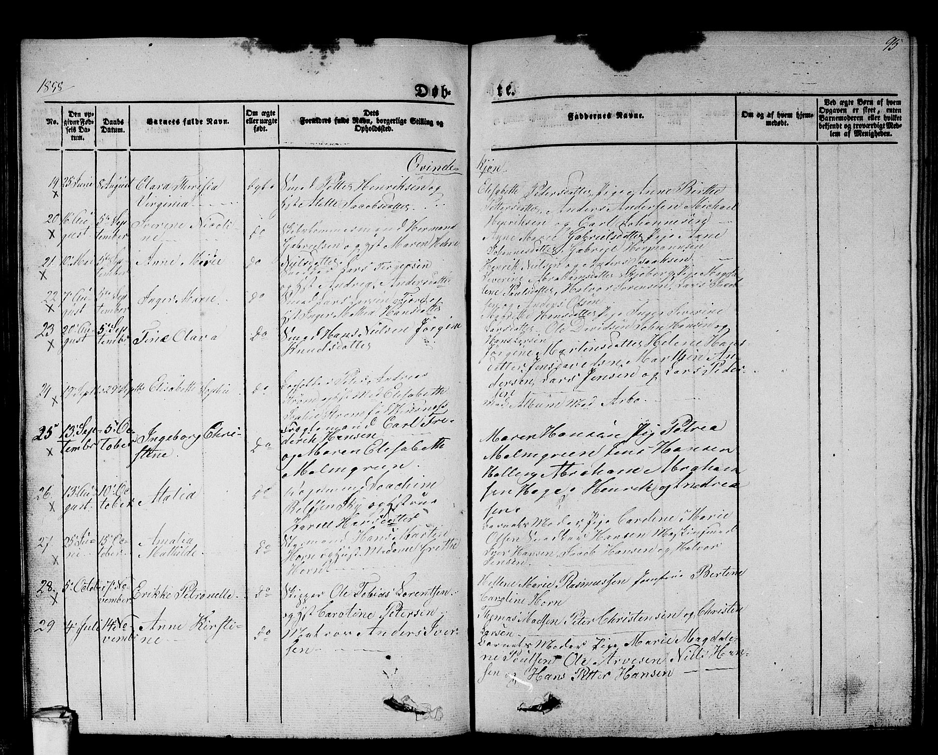 Larvik kirkebøker, SAKO/A-352/G/Gb/L0002: Parish register (copy) no. II 2, 1843-1866, p. 95
