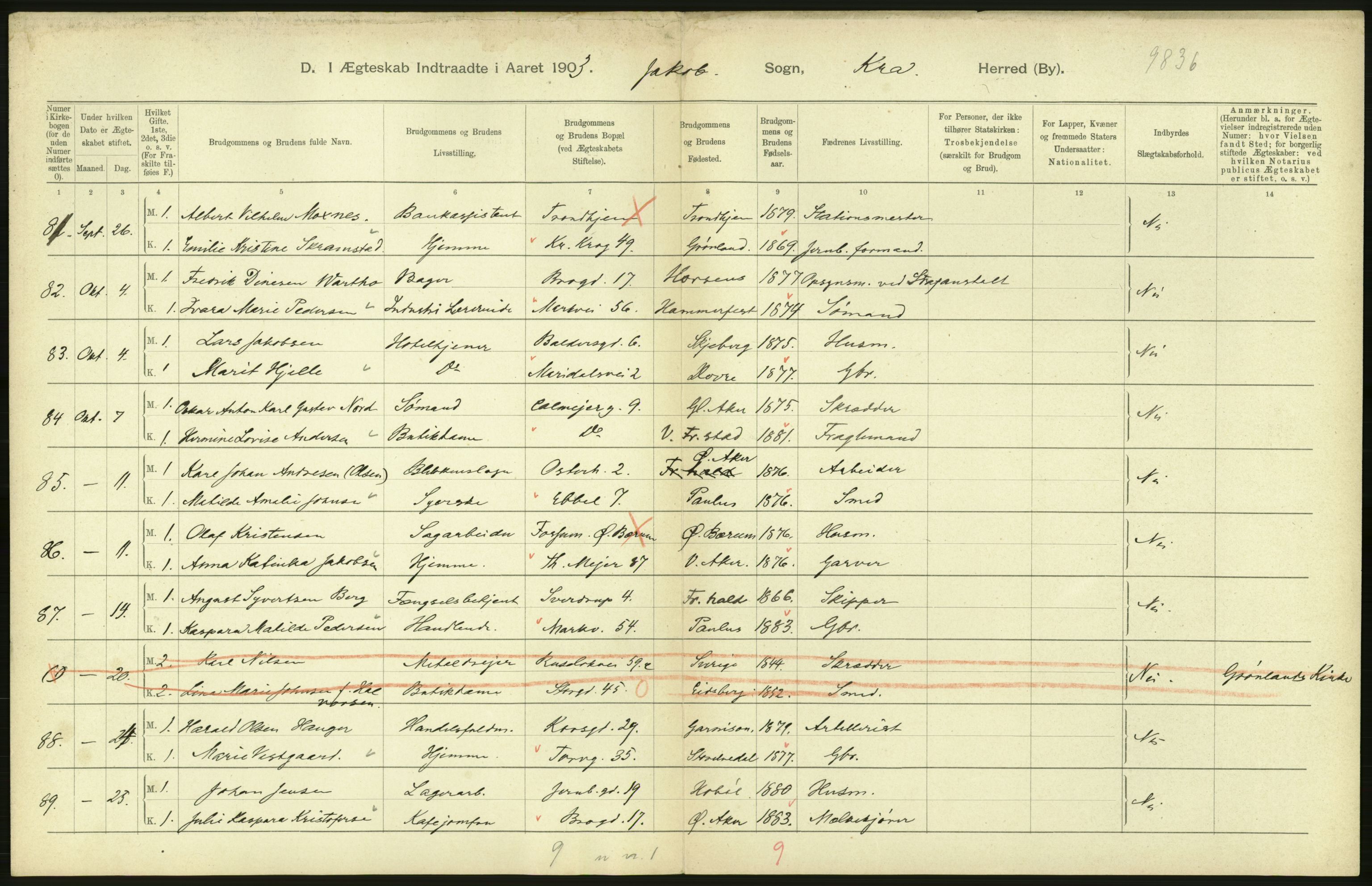 Statistisk sentralbyrå, Sosiodemografiske emner, Befolkning, AV/RA-S-2228/D/Df/Dfa/Dfaa/L0004: Kristiania: Gifte, døde, 1903, p. 568