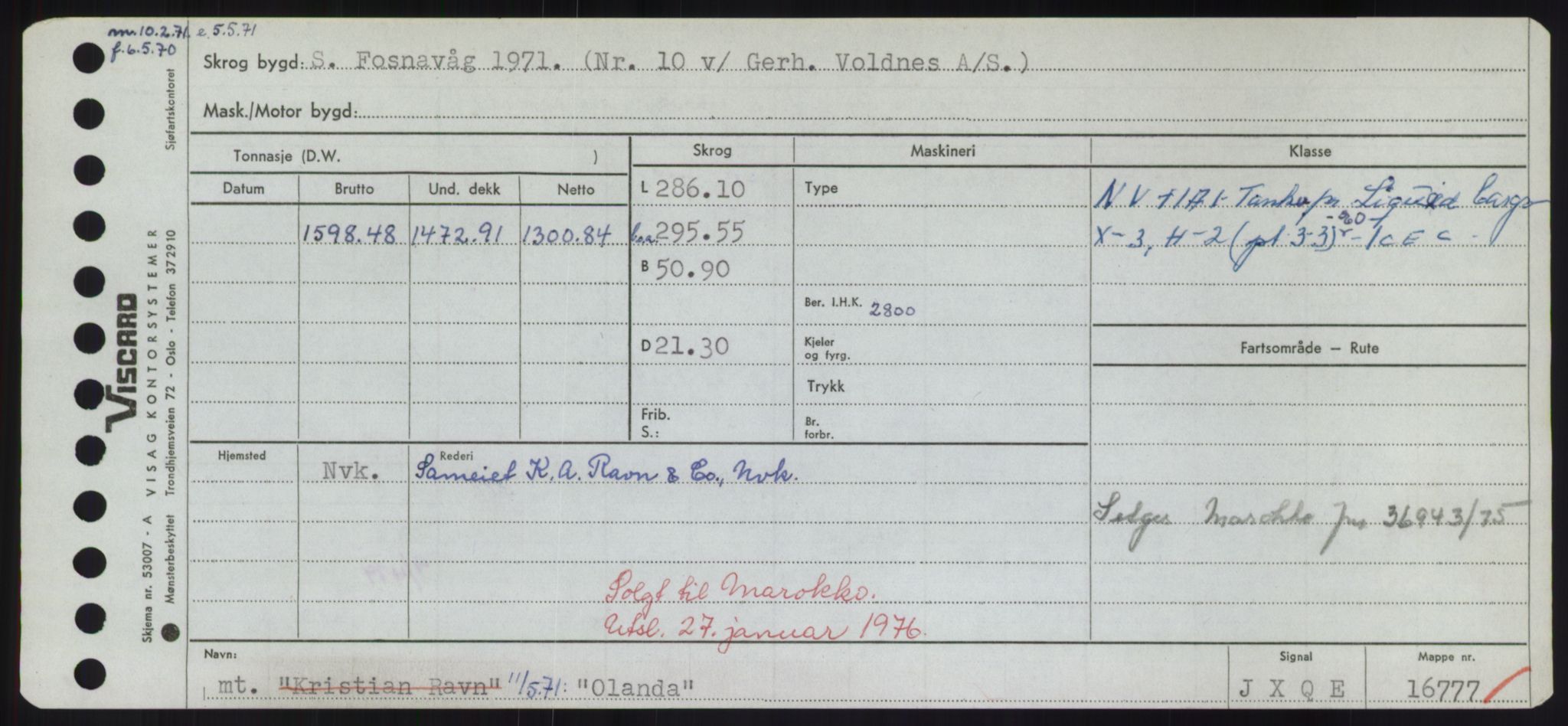 Sjøfartsdirektoratet med forløpere, Skipsmålingen, RA/S-1627/H/Hd/L0028: Fartøy, O, p. 177