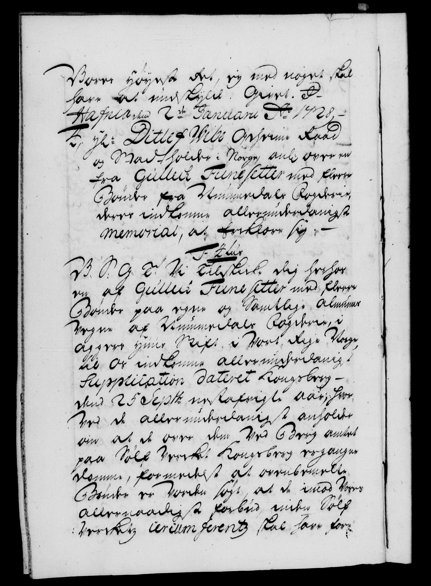 Danske Kanselli 1572-1799, AV/RA-EA-3023/F/Fc/Fca/Fcab/L0024: Norske tegnelser, 1728-1730, p. 6b