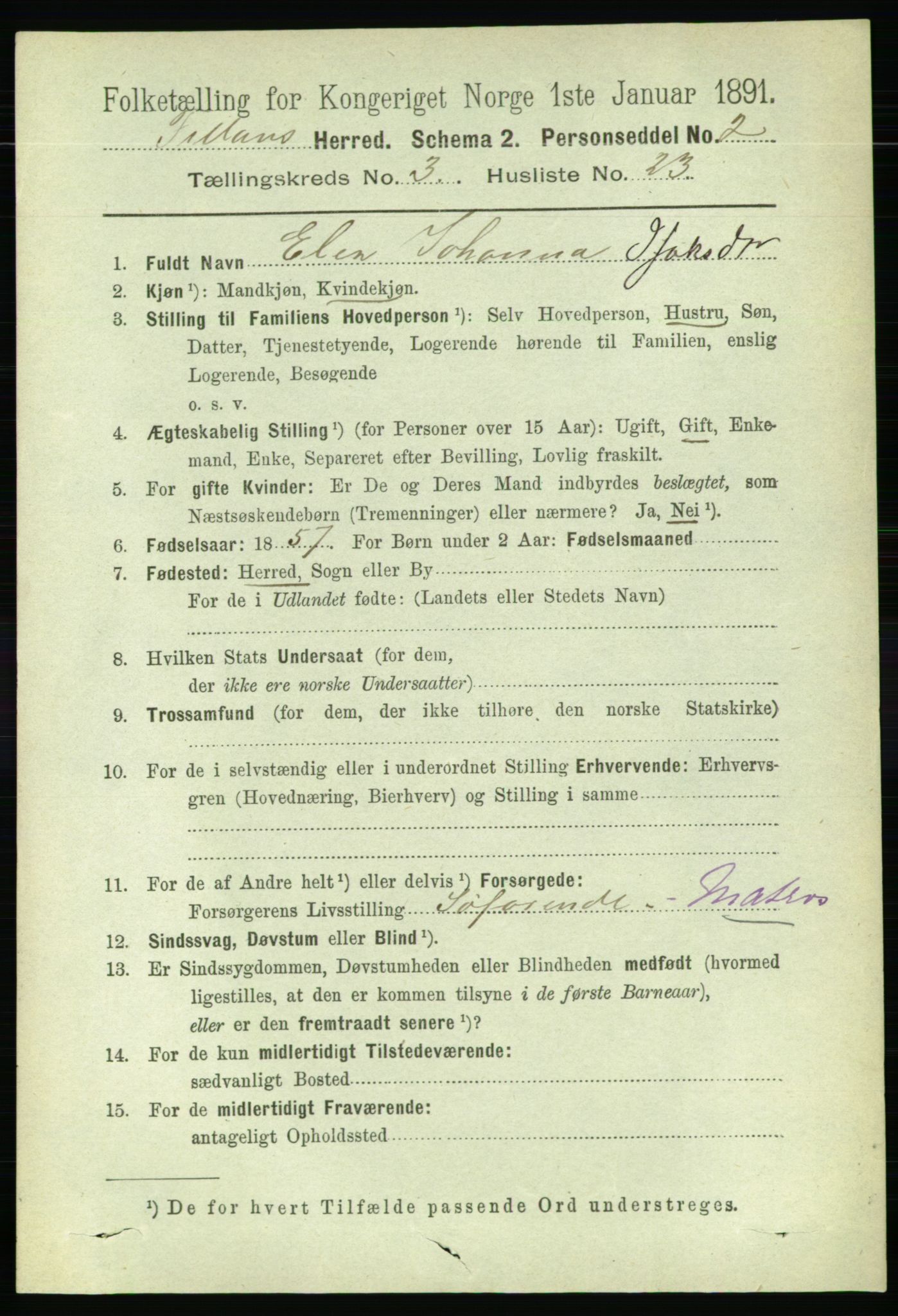 RA, 1891 census for 1616 Fillan, 1891, p. 615