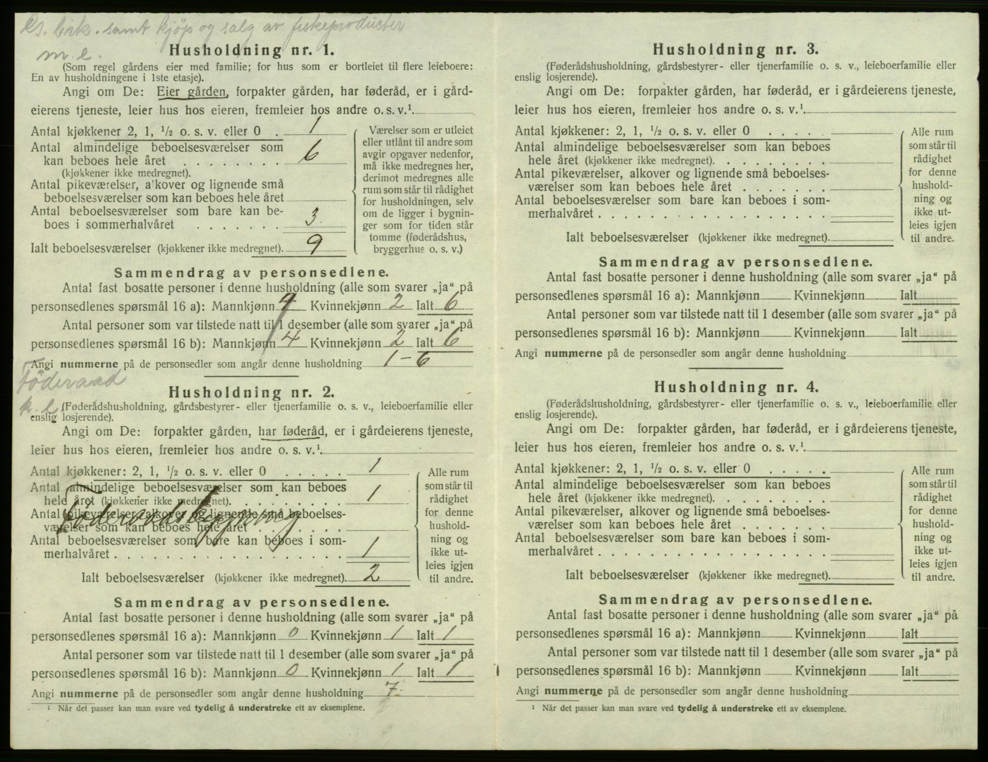 SAB, 1920 census for Bremnes, 1920, p. 46