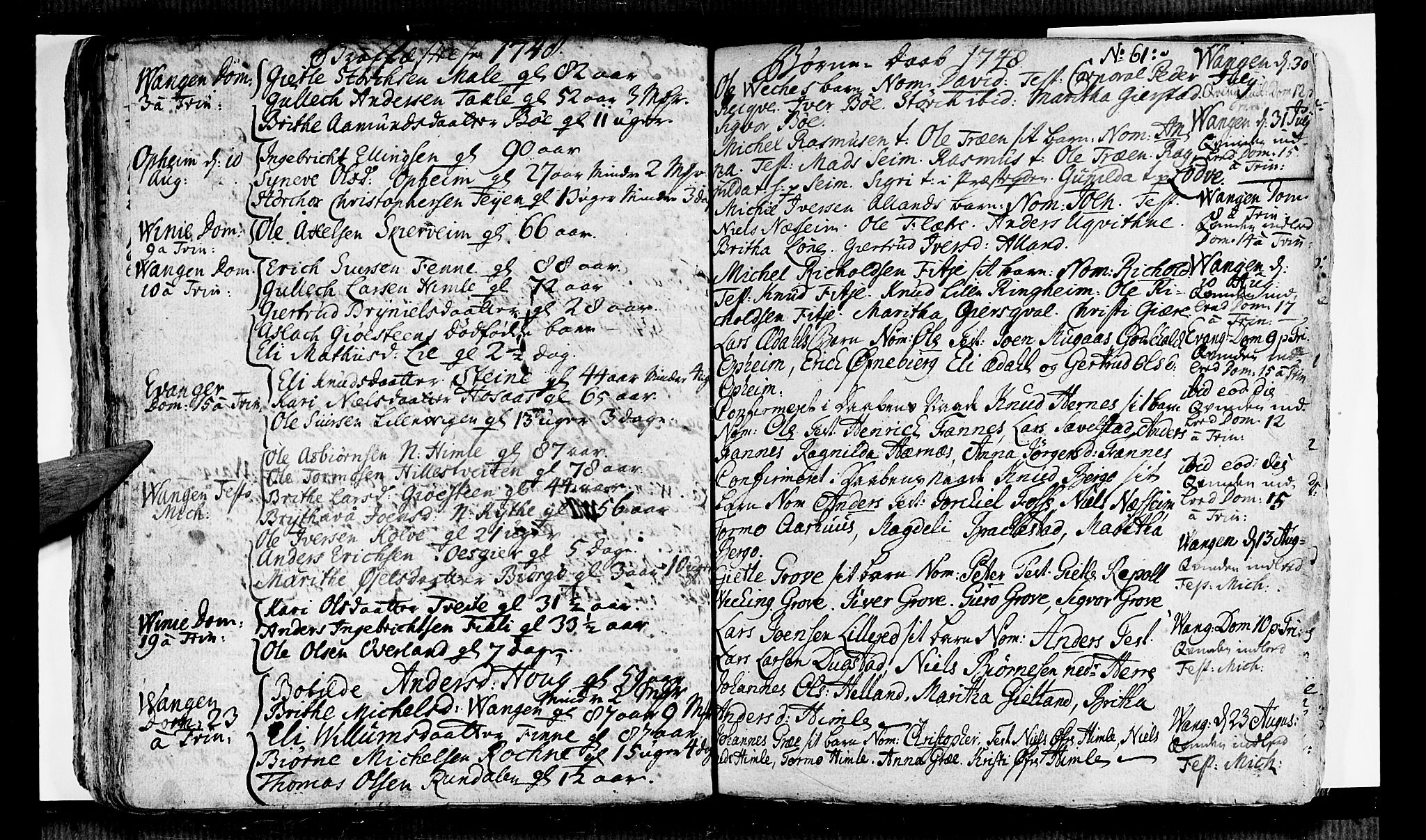 Voss sokneprestembete, AV/SAB-A-79001/H/Haa: Parish register (official) no. A 6, 1744-1752, p. 61