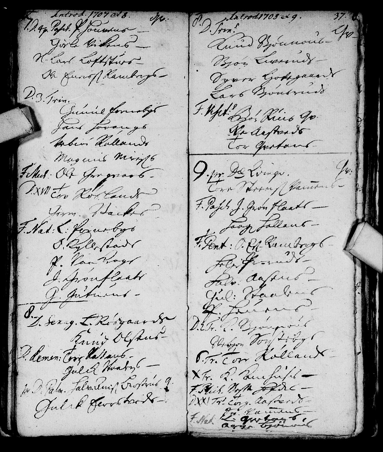 Nore kirkebøker, SAKO/A-238/F/Fc/L0001: Parish register (official) no. III 1, 1696-1714, p. 36-37