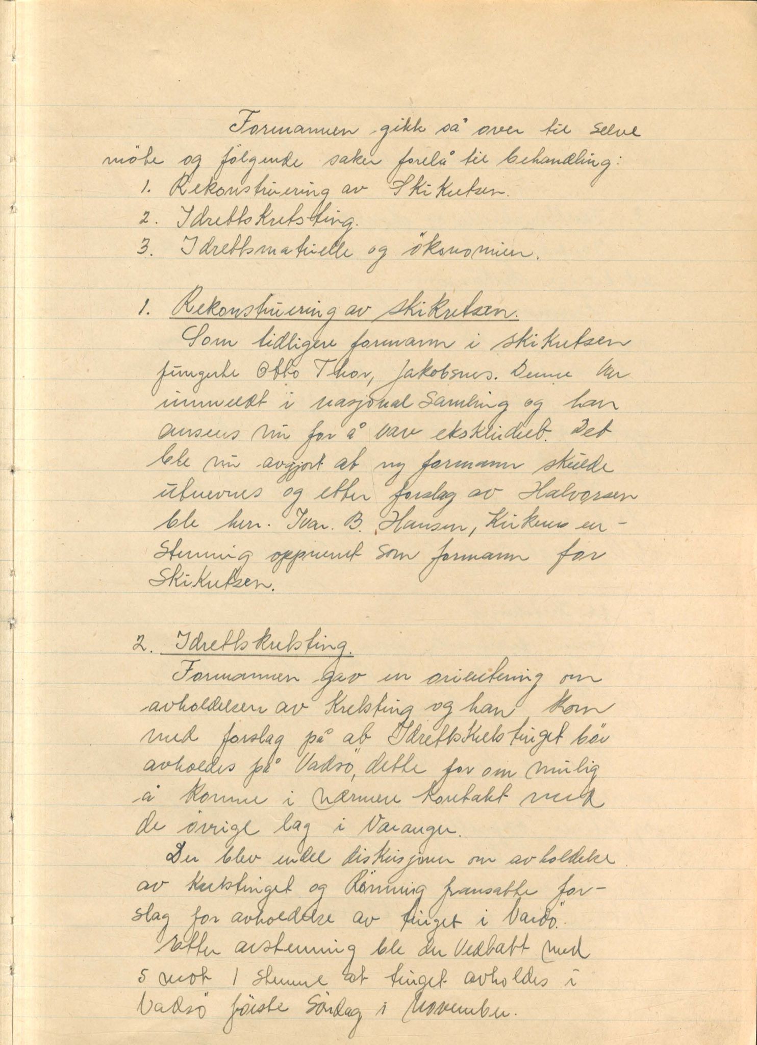 Aust-Finnmark Idrettskrets , FMFB/A-1041/A/L0001: Møteprotokoll for interimstyre, 1945-1951, p. 5