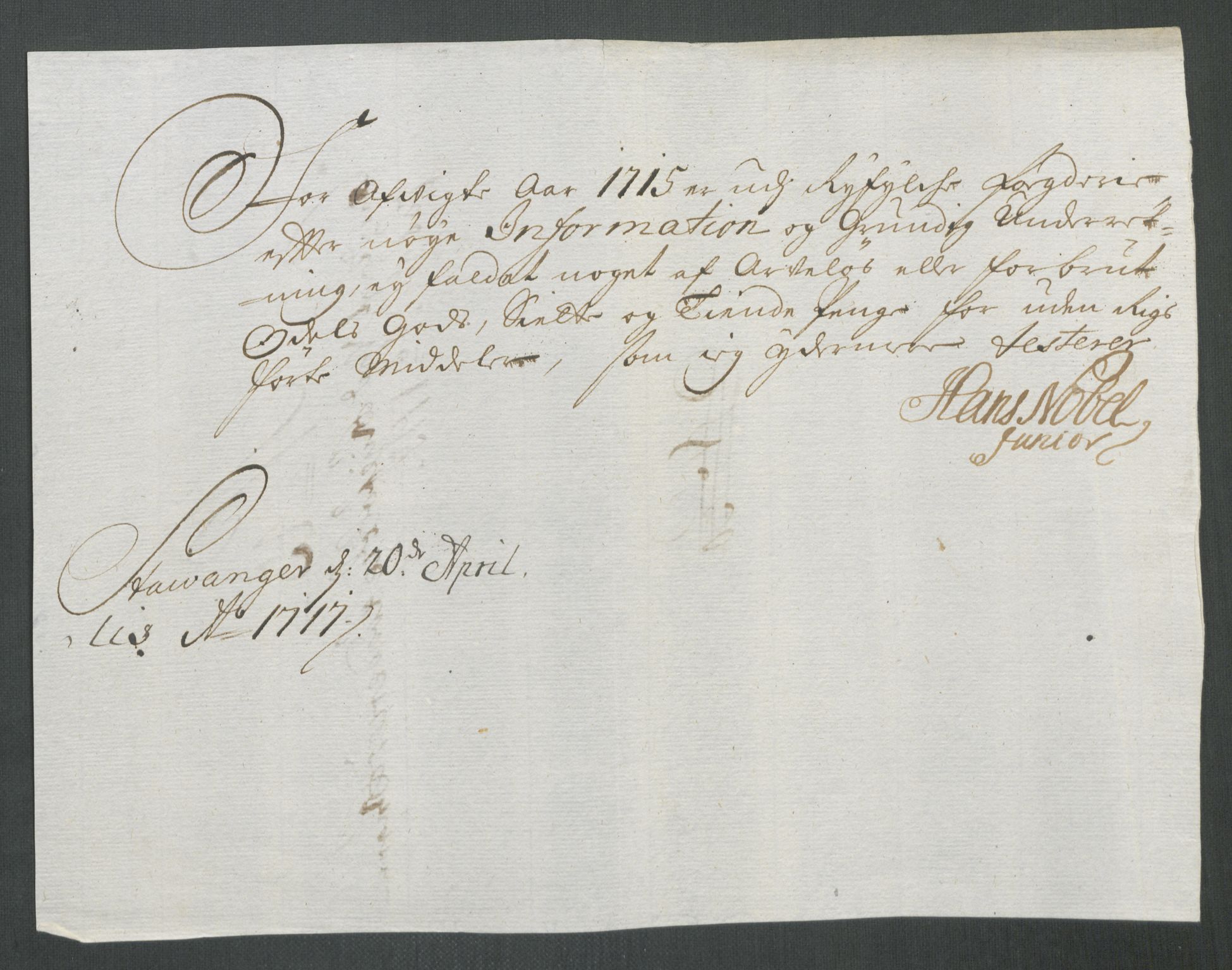 Rentekammeret inntil 1814, Reviderte regnskaper, Fogderegnskap, AV/RA-EA-4092/R47/L2868: Fogderegnskap Ryfylke, 1715, p. 287