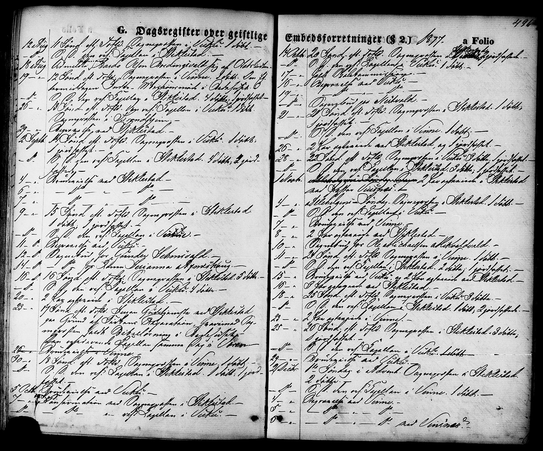 Ministerialprotokoller, klokkerbøker og fødselsregistre - Nord-Trøndelag, SAT/A-1458/723/L0242: Parish register (official) no. 723A11, 1870-1880, p. 496