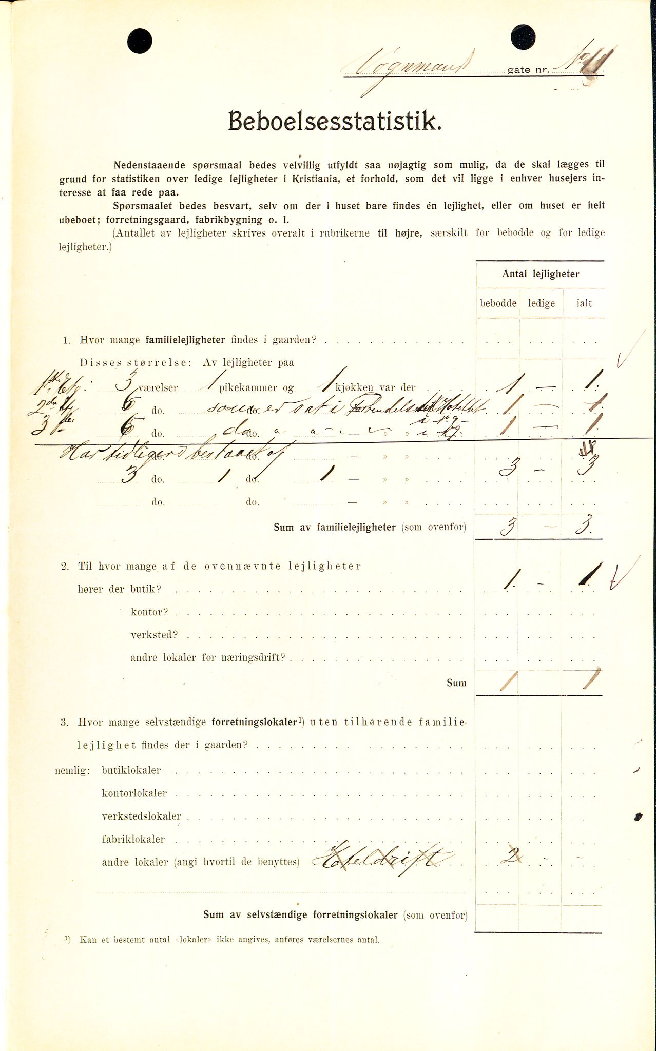 OBA, Municipal Census 1909 for Kristiania, 1909, p. 112628