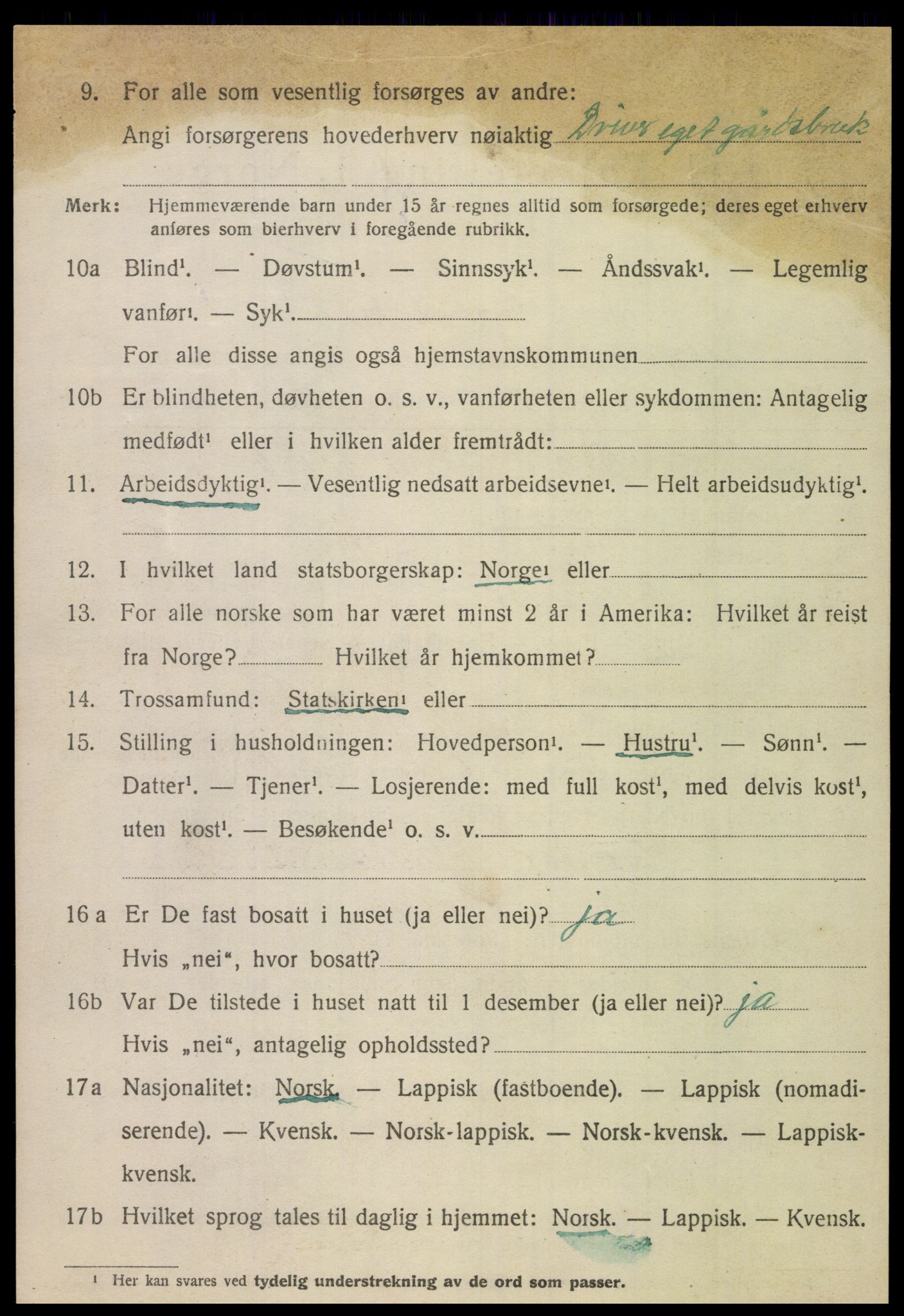 SAT, 1920 census for Leiranger, 1920, p. 1742