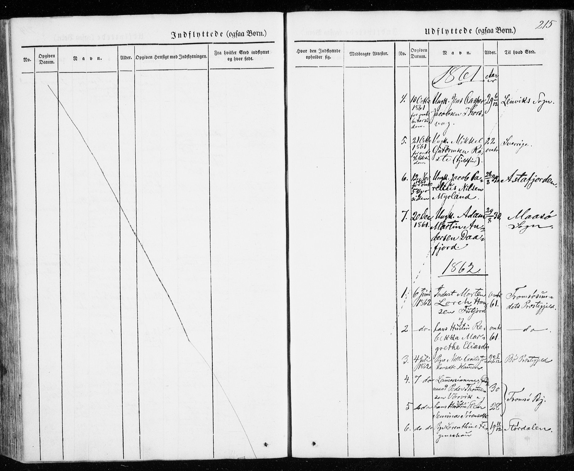 Karlsøy sokneprestembete, SATØ/S-1299/H/Ha/Haa/L0009kirke: Parish register (official) no. 9, 1838-1867, p. 215