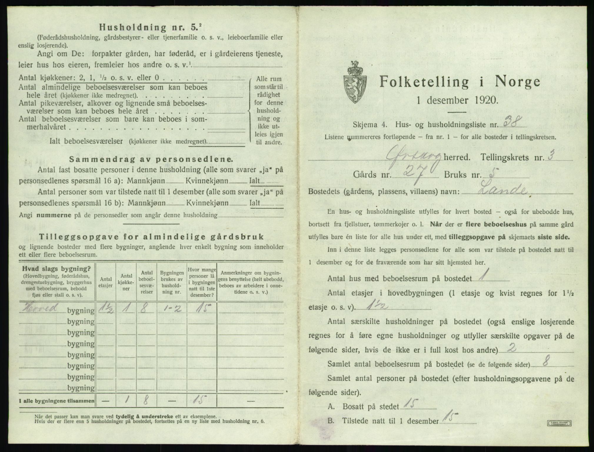 SAT, 1920 census for Ørskog, 1920, p. 280