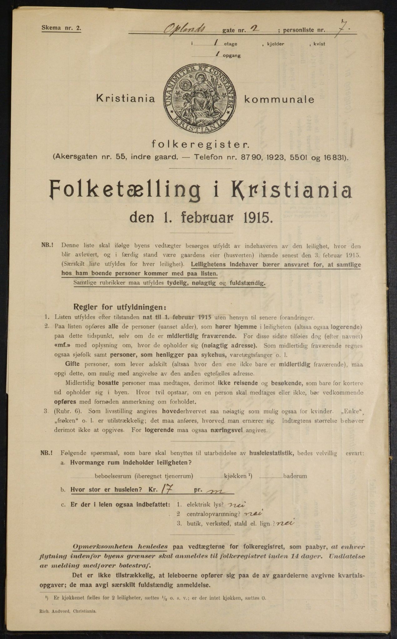 OBA, Municipal Census 1915 for Kristiania, 1915, p. 75226