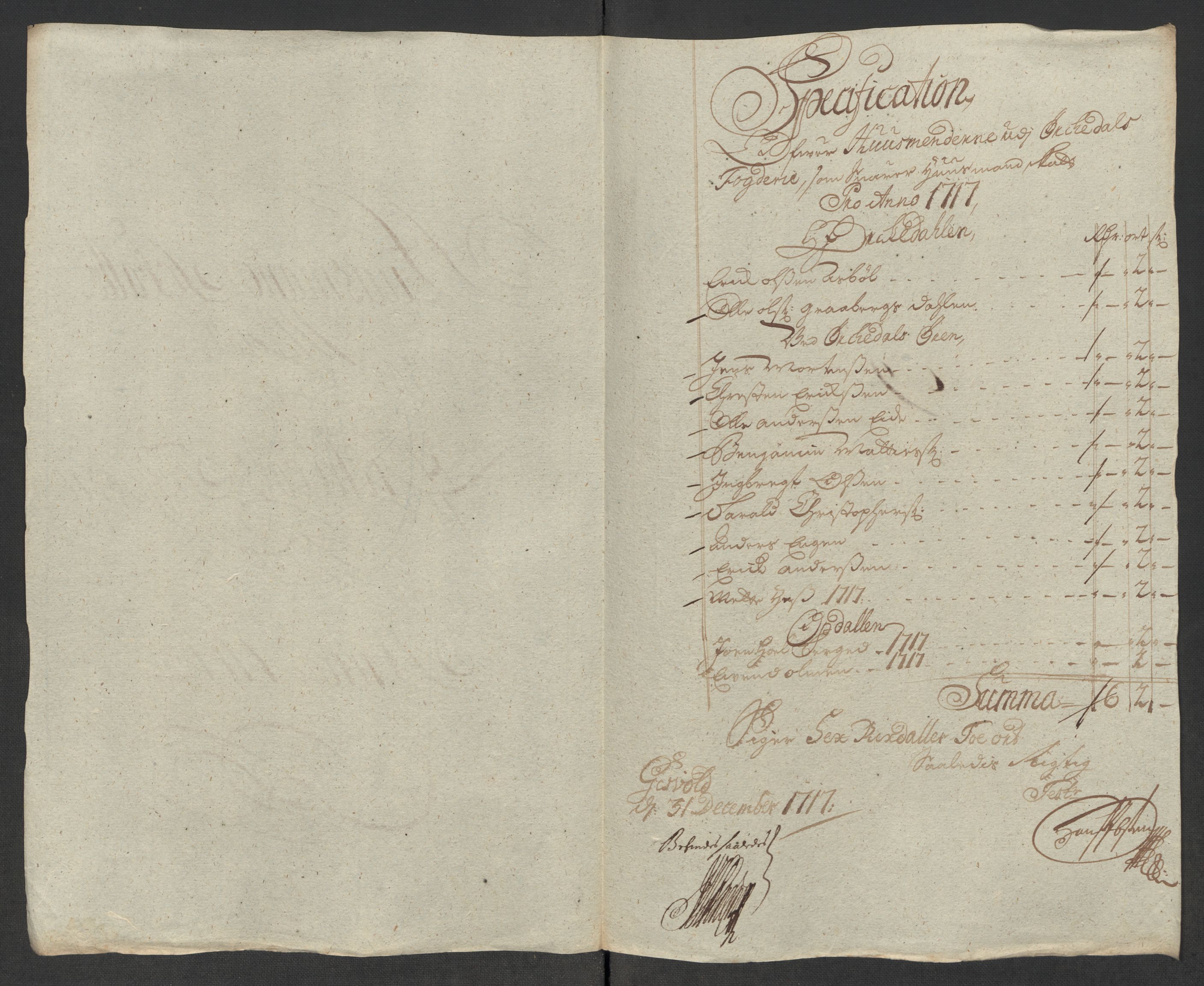 Rentekammeret inntil 1814, Reviderte regnskaper, Fogderegnskap, RA/EA-4092/R60/L3969: Fogderegnskap Orkdal og Gauldal, 1717, p. 153