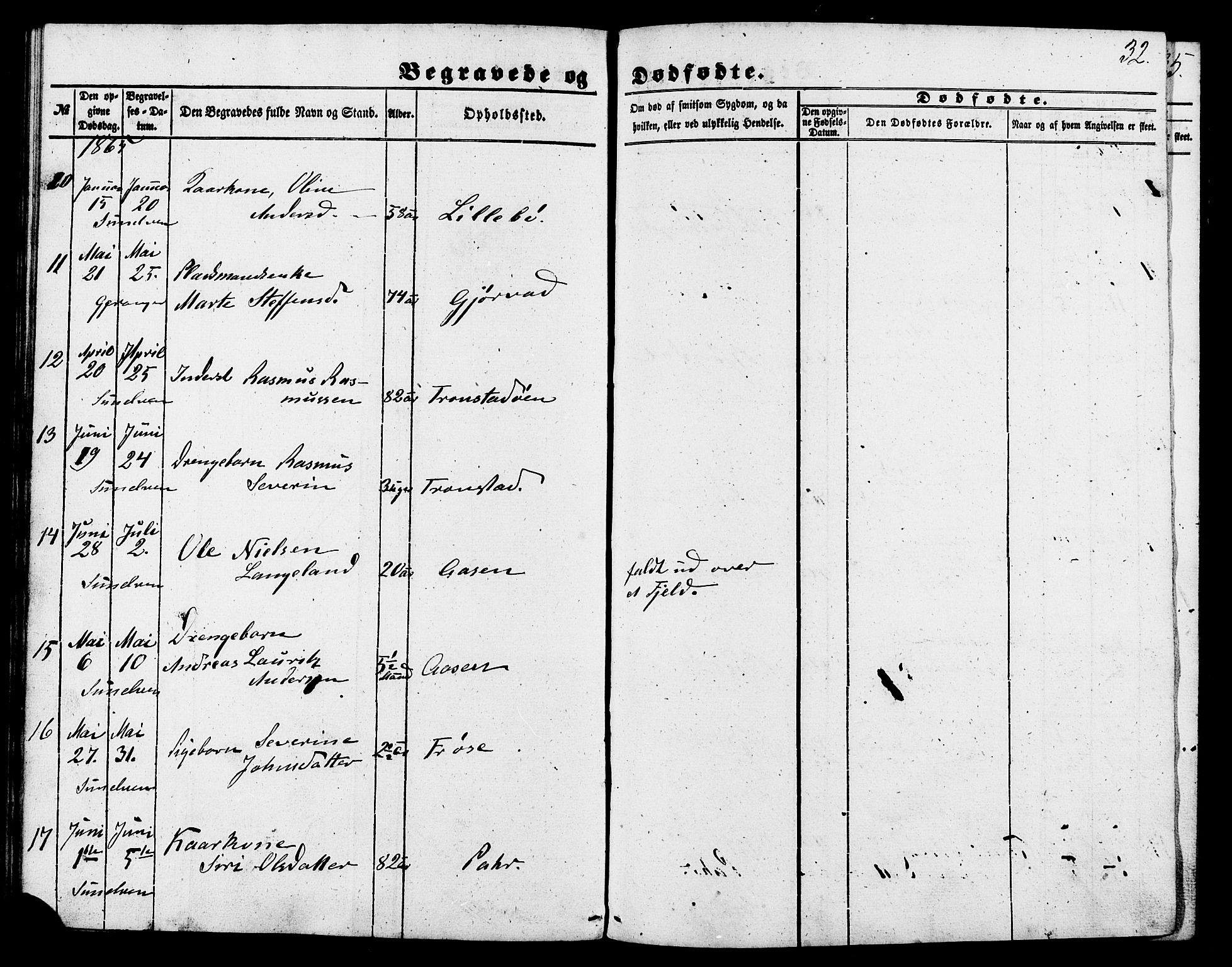 Ministerialprotokoller, klokkerbøker og fødselsregistre - Møre og Romsdal, AV/SAT-A-1454/517/L0223: Parish register (official) no. 517A03, 1850-1870, p. 32