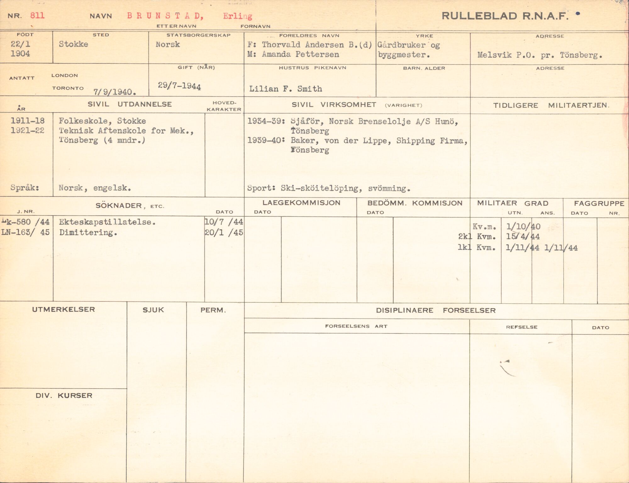 Forsvaret, Forsvarets overkommando/Luftforsvarsstaben, AV/RA-RAFA-4079/P/Pa/L0011: Personellpapirer, 1904, p. 94