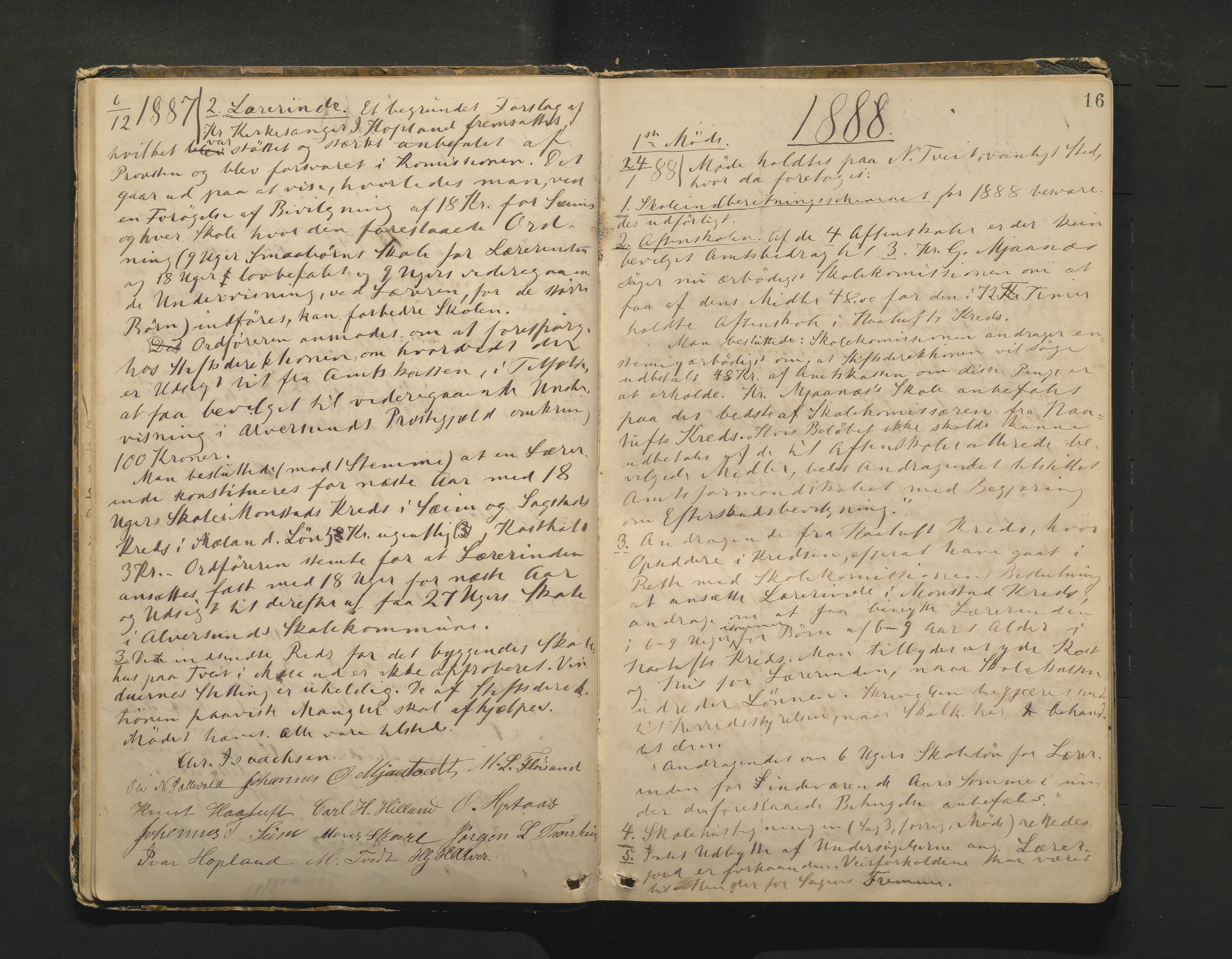 Alversund kommune. Skulestyret, IKAH/1257-211/A/Aa/L0001: Møtebok for Alversund skulekommisjon, 1885-1898