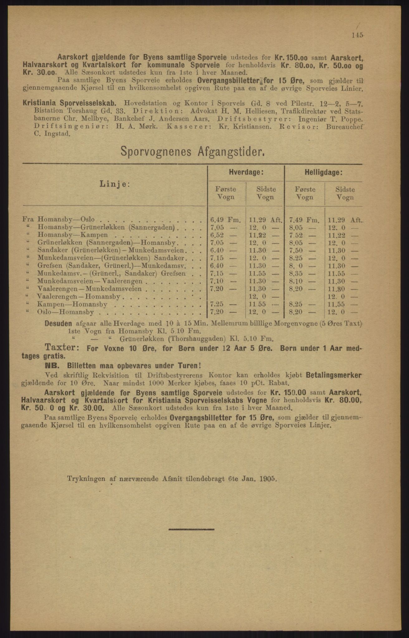 Kristiania/Oslo adressebok, PUBL/-, 1905, p. 145