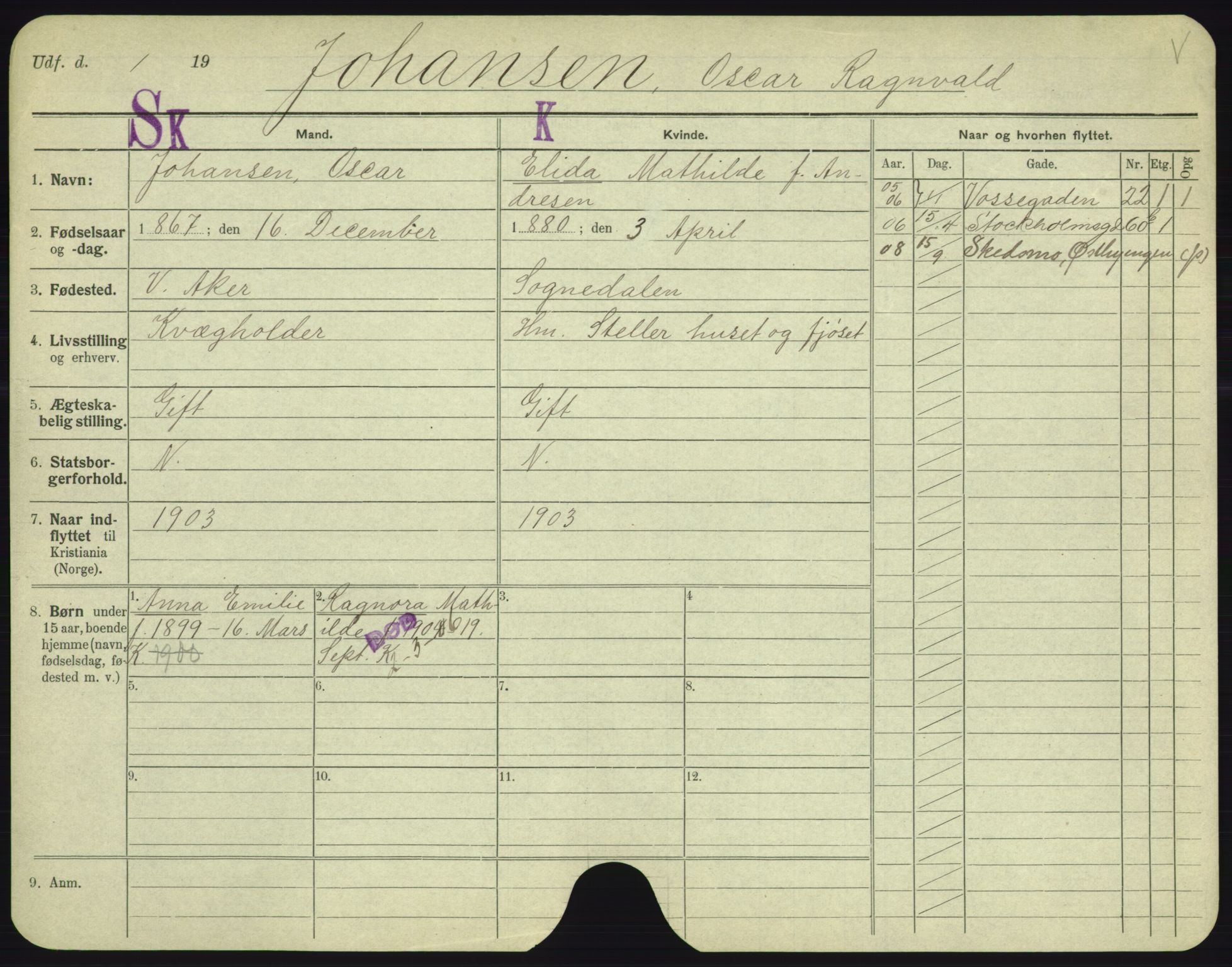 Oslo folkeregister, Registerkort, AV/SAO-A-11715/F/Fa/Fac/L0005: Menn, 1906-1914, p. 776a