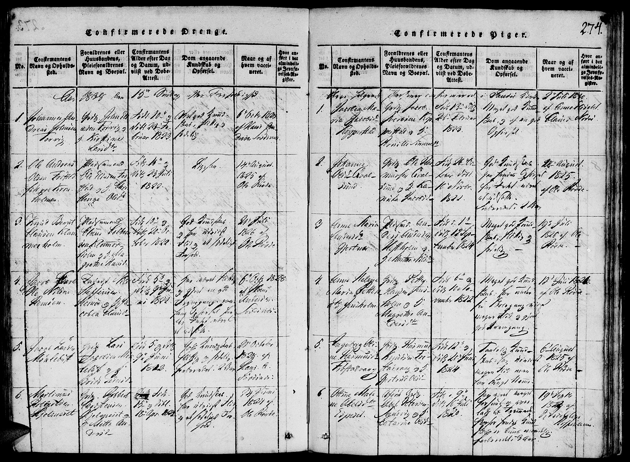 Ministerialprotokoller, klokkerbøker og fødselsregistre - Møre og Romsdal, AV/SAT-A-1454/507/L0069: Parish register (official) no. 507A04, 1816-1841, p. 274