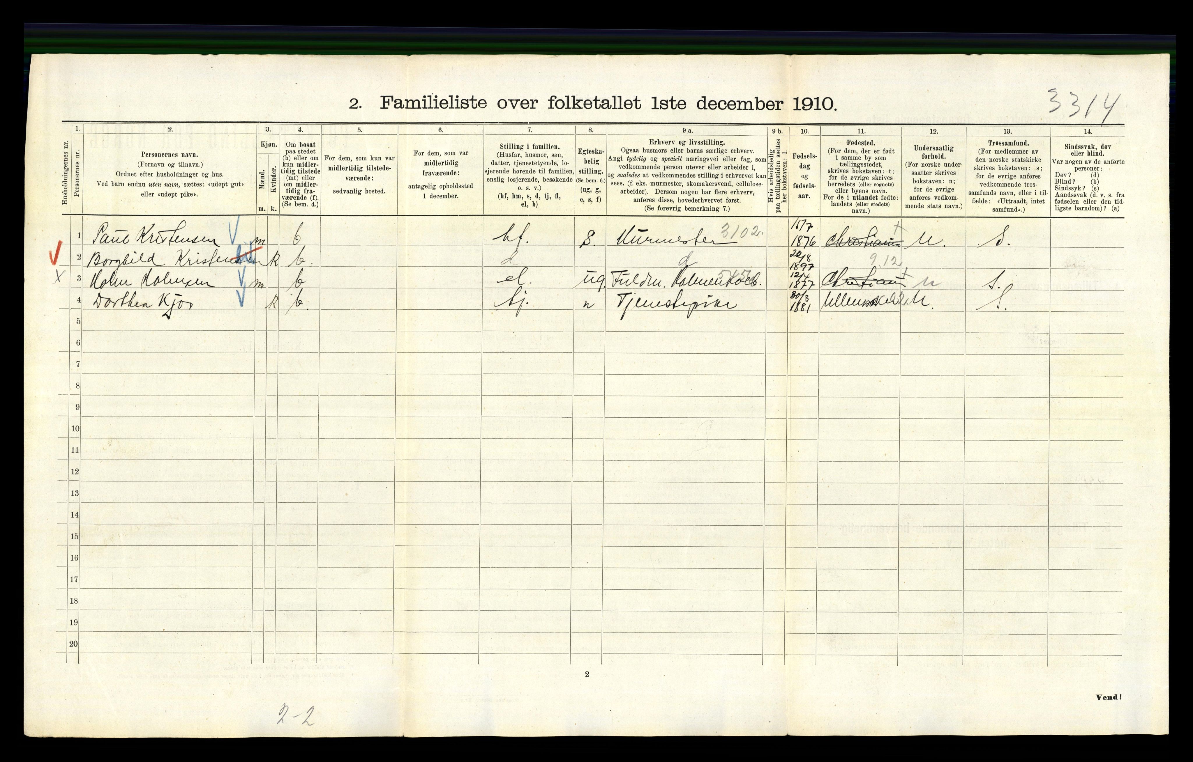 RA, 1910 census for Kristiania, 1910, p. 5488