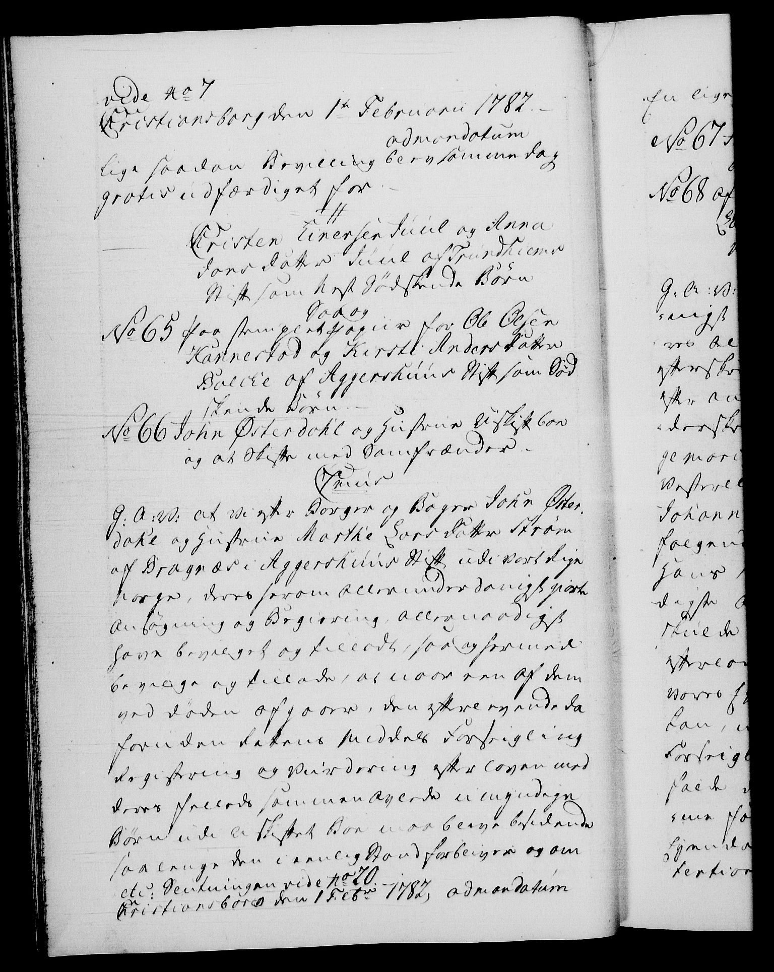 Danske Kanselli 1572-1799, AV/RA-EA-3023/F/Fc/Fca/Fcaa/L0049: Norske registre, 1782-1783, p. 30b