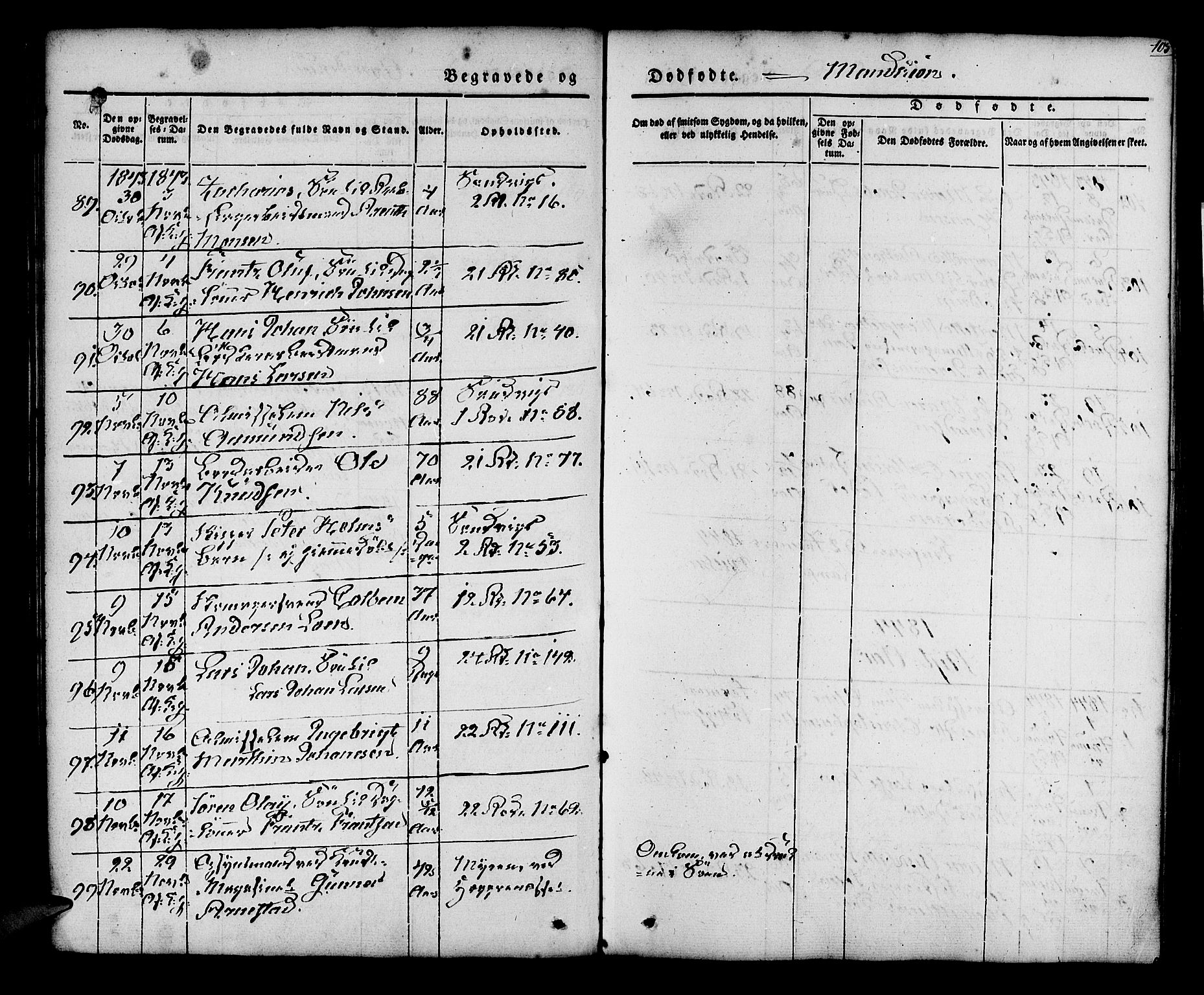 Korskirken sokneprestembete, AV/SAB-A-76101/H/Hab: Parish register (copy) no. E 1, 1837-1851, p. 105