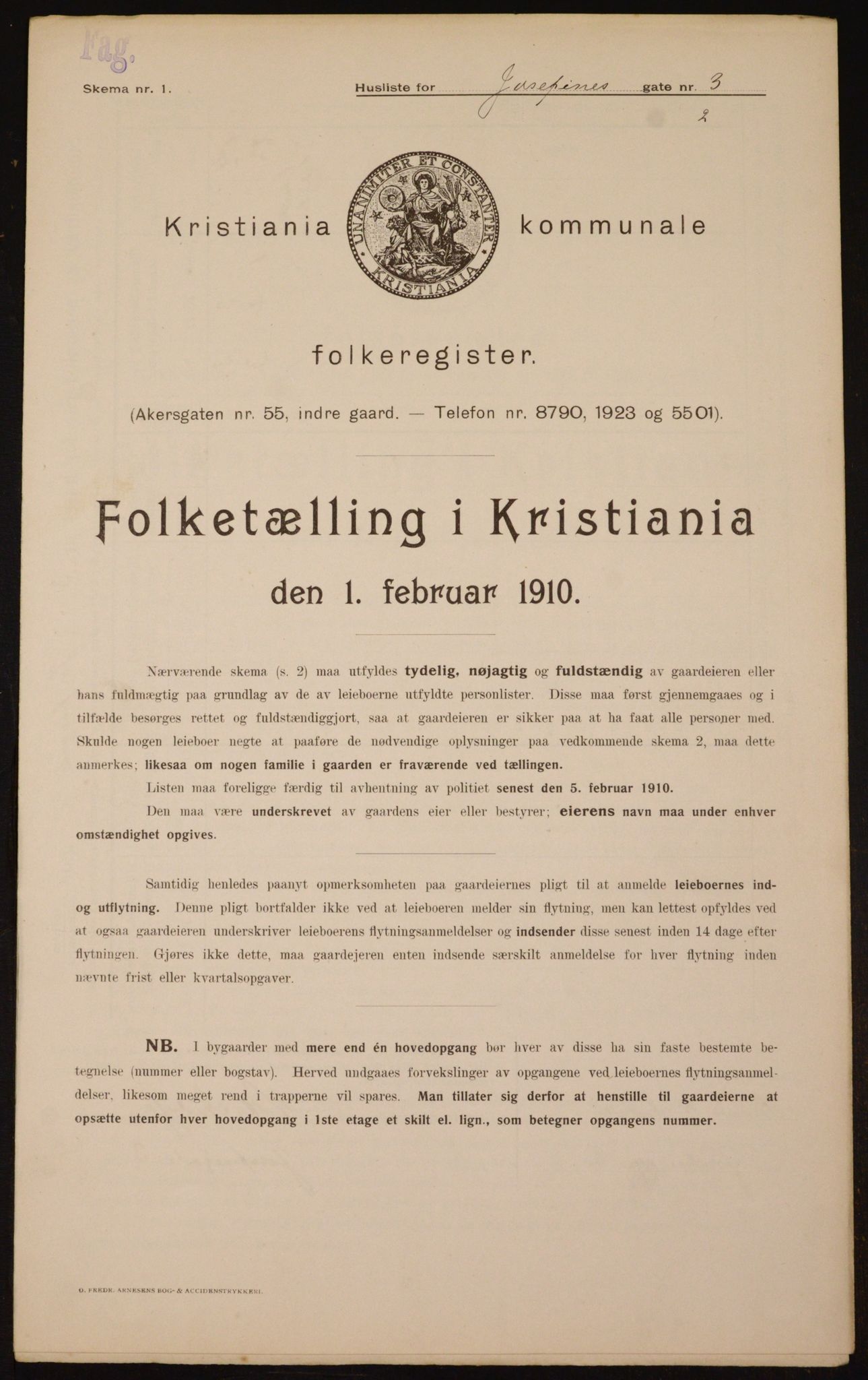 OBA, Municipal Census 1910 for Kristiania, 1910, p. 45987