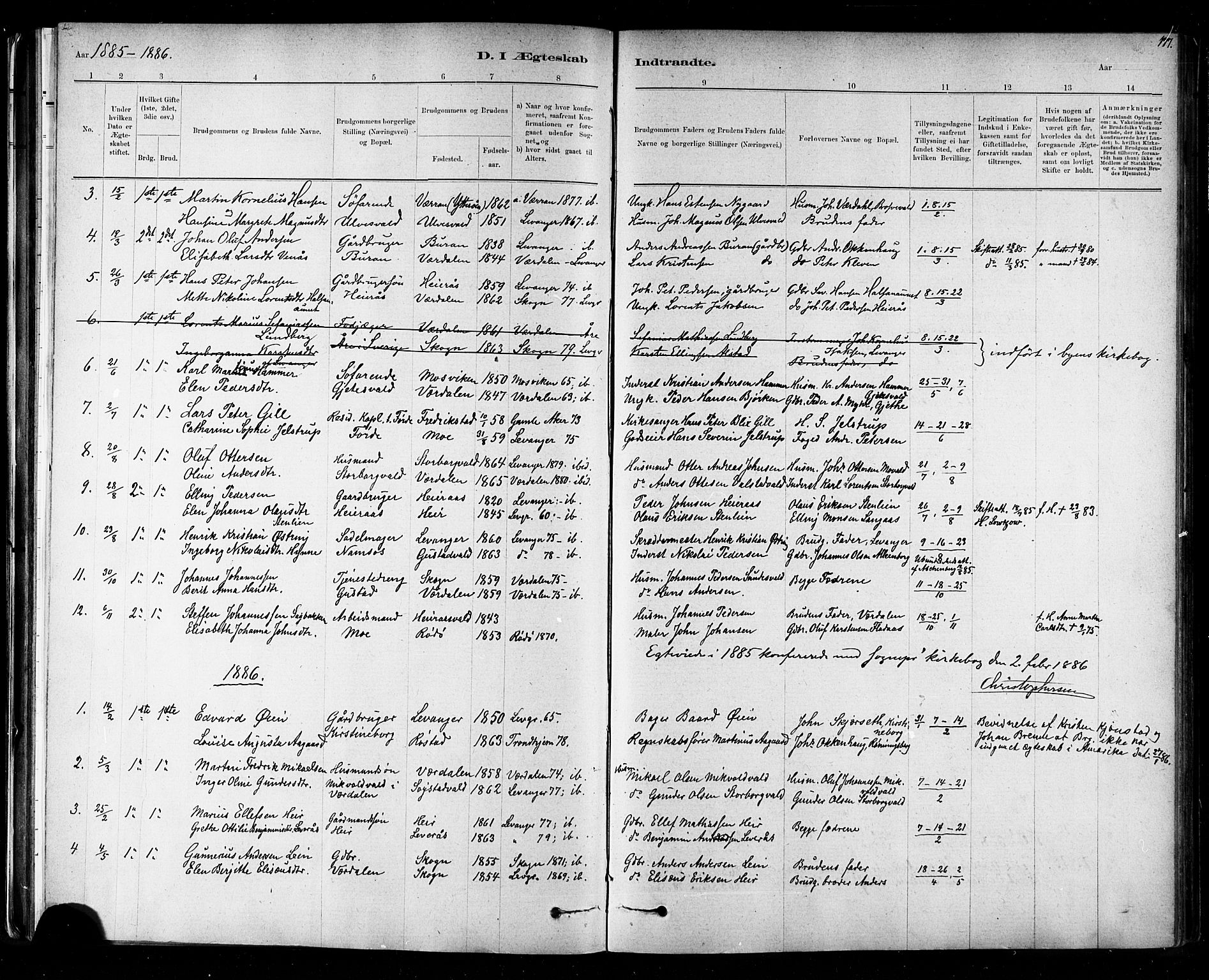 Ministerialprotokoller, klokkerbøker og fødselsregistre - Nord-Trøndelag, SAT/A-1458/721/L0208: Parish register (copy) no. 721C01, 1880-1917, p. 177