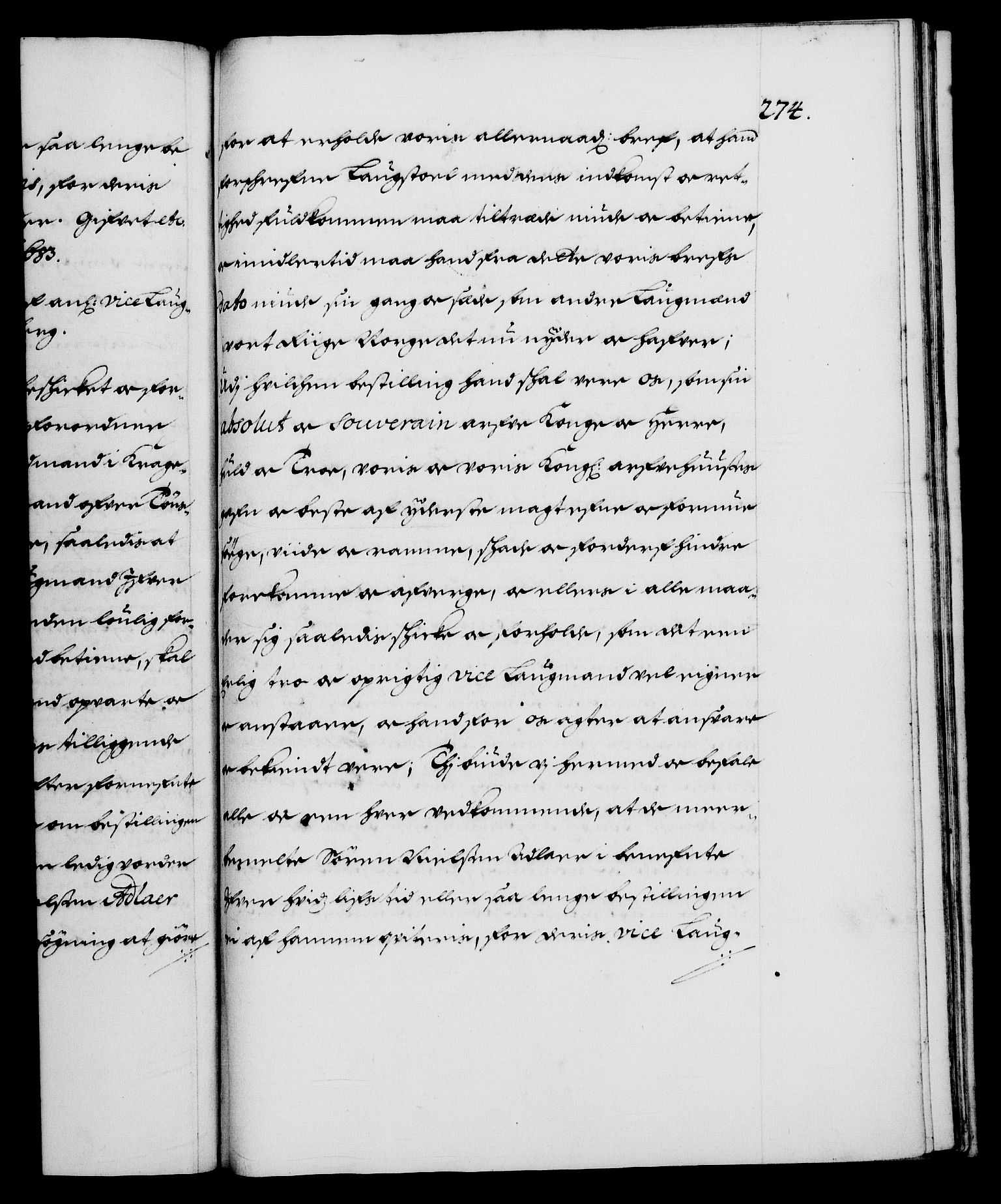 Danske Kanselli 1572-1799, AV/RA-EA-3023/F/Fc/Fca/Fcaa/L0013: Norske registre (mikrofilm), 1681-1684, p. 274a