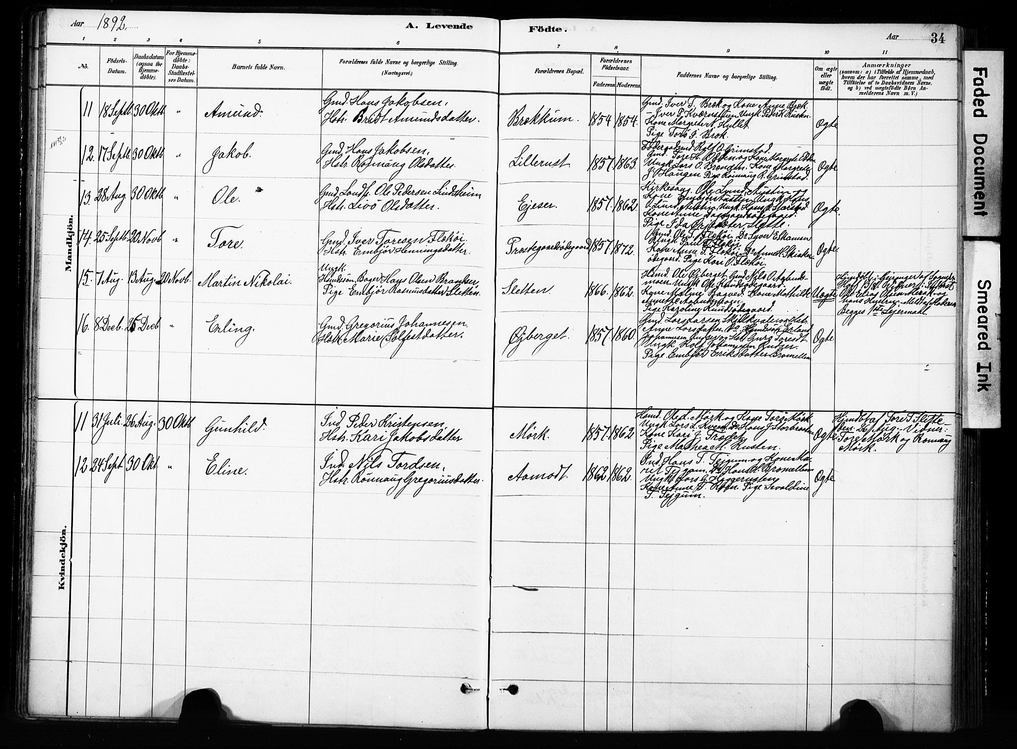 Skjåk prestekontor, SAH/PREST-072/H/Ha/Haa/L0004: Parish register (official) no. 4, 1880-1904, p. 34