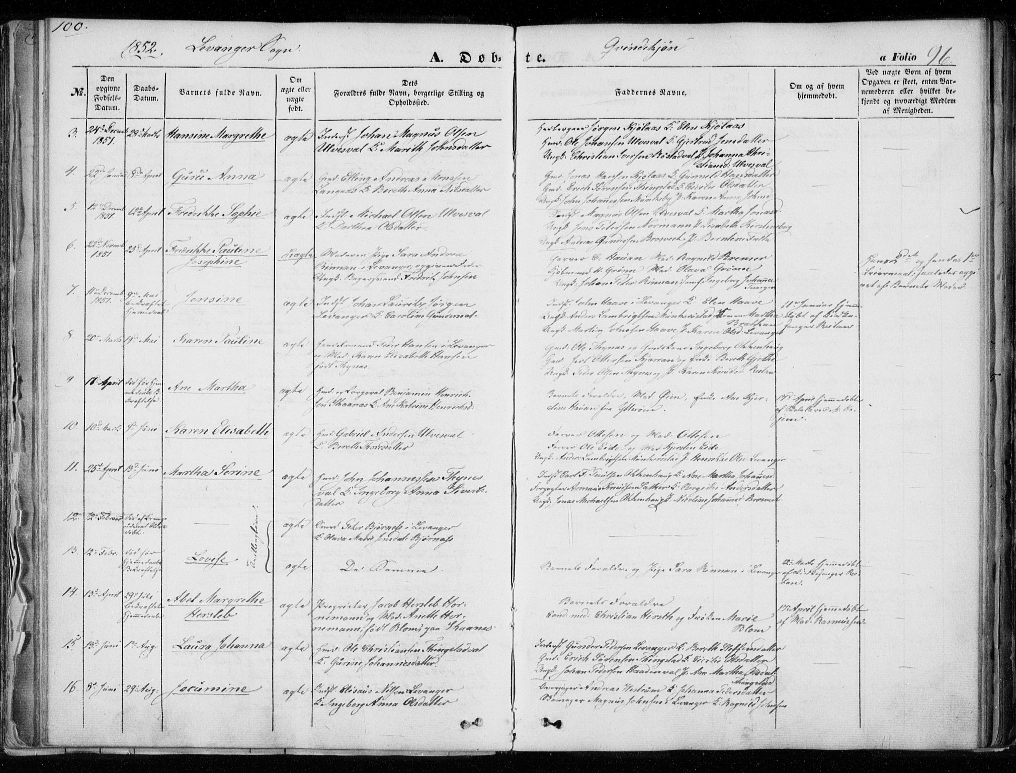 Ministerialprotokoller, klokkerbøker og fødselsregistre - Nord-Trøndelag, SAT/A-1458/720/L0183: Parish register (official) no. 720A01, 1836-1855, p. 96