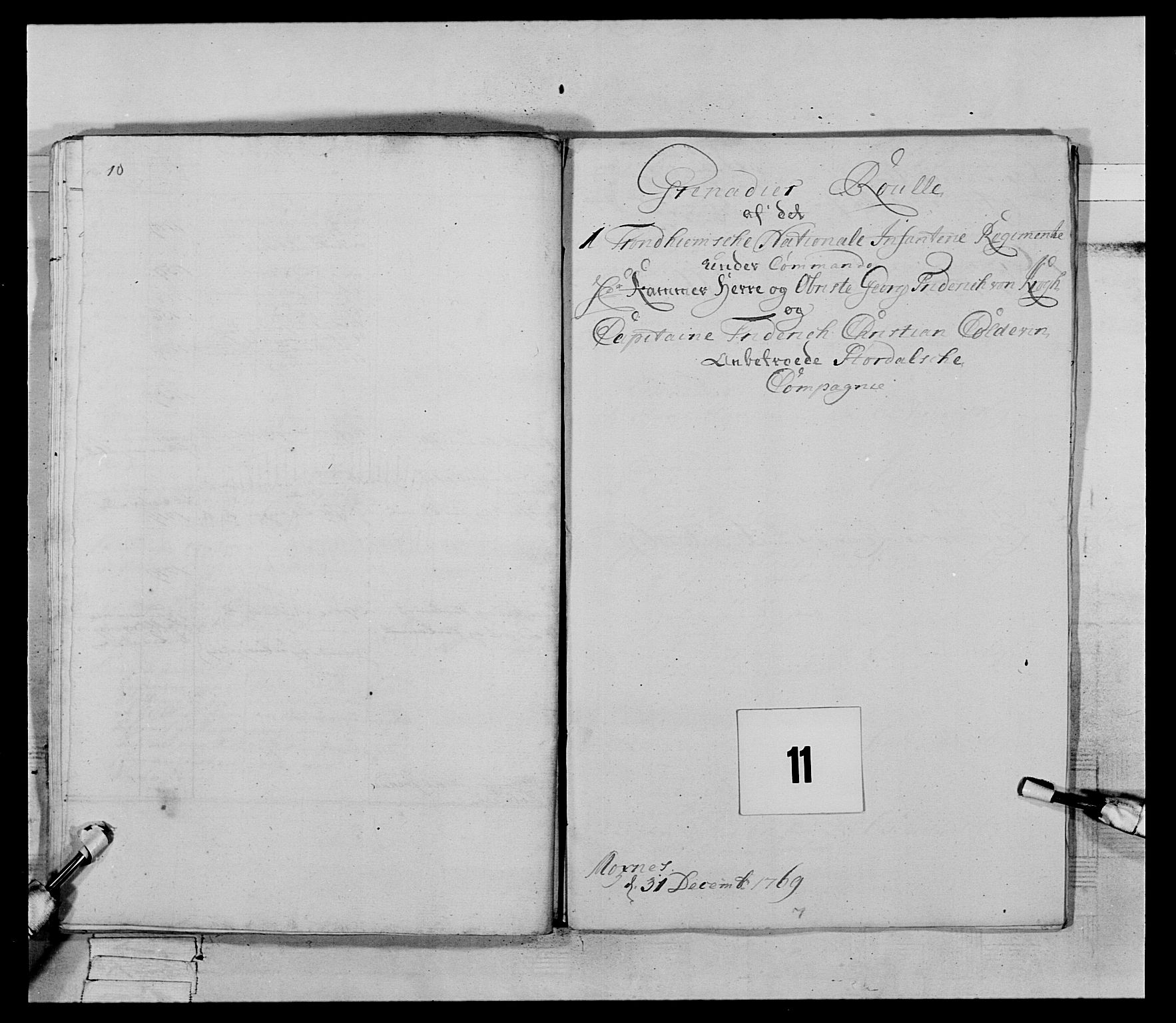 Generalitets- og kommissariatskollegiet, Det kongelige norske kommissariatskollegium, RA/EA-5420/E/Eh/L0070: 1. Trondheimske nasjonale infanteriregiment, 1764-1769, p. 106