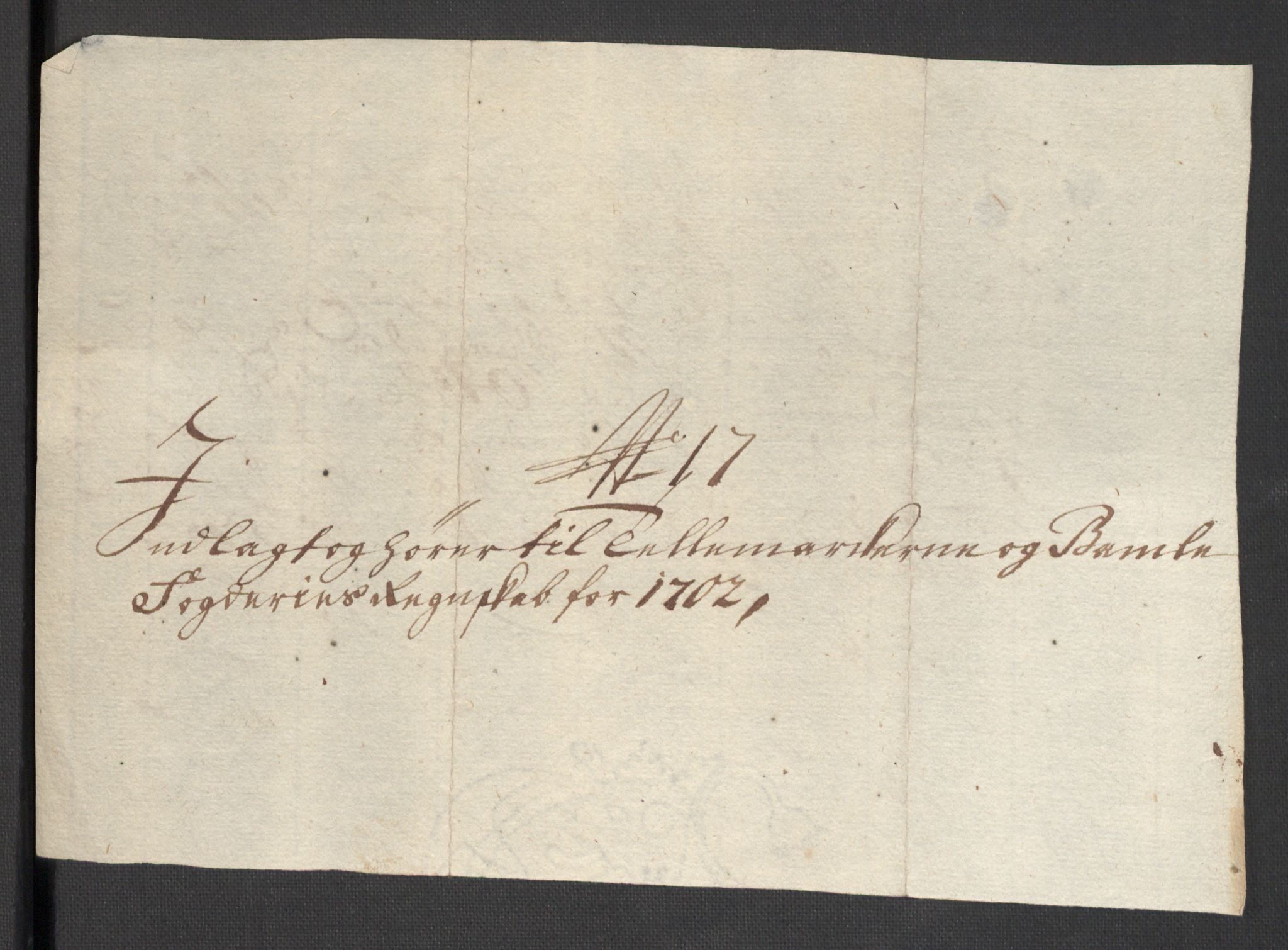 Rentekammeret inntil 1814, Reviderte regnskaper, Fogderegnskap, AV/RA-EA-4092/R36/L2107: Fogderegnskap Øvre og Nedre Telemark og Bamble, 1702, p. 277