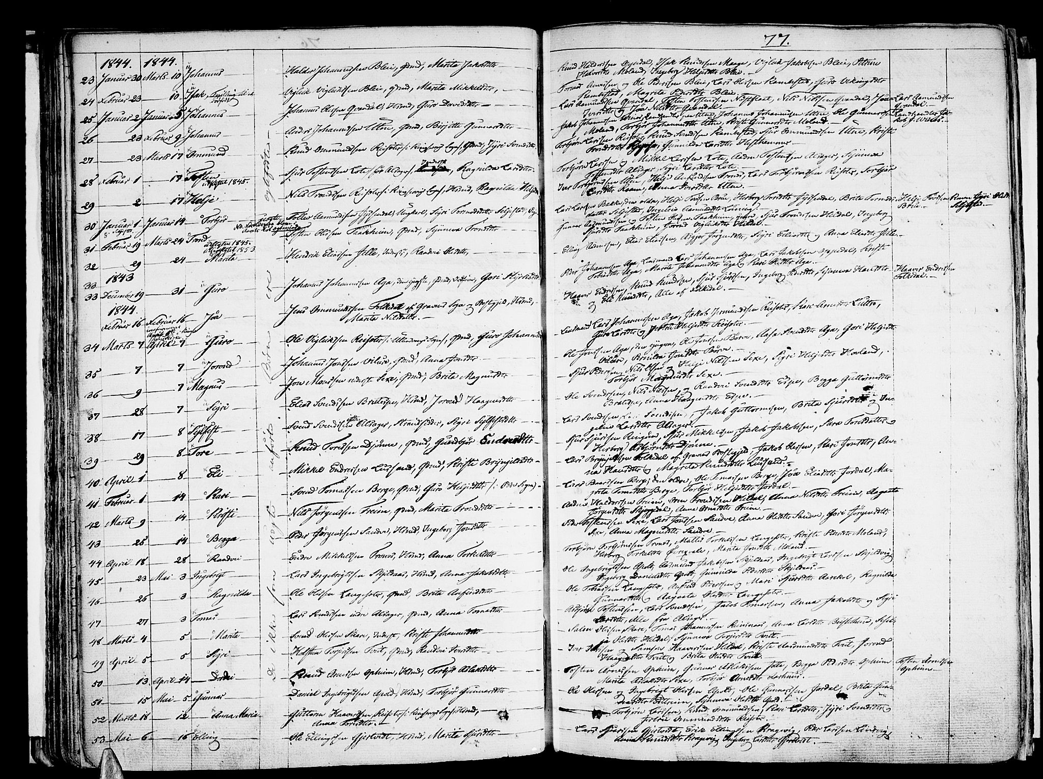 Ullensvang sokneprestembete, AV/SAB-A-78701/H/Haa: Parish register (official) no. A 10, 1825-1853, p. 77