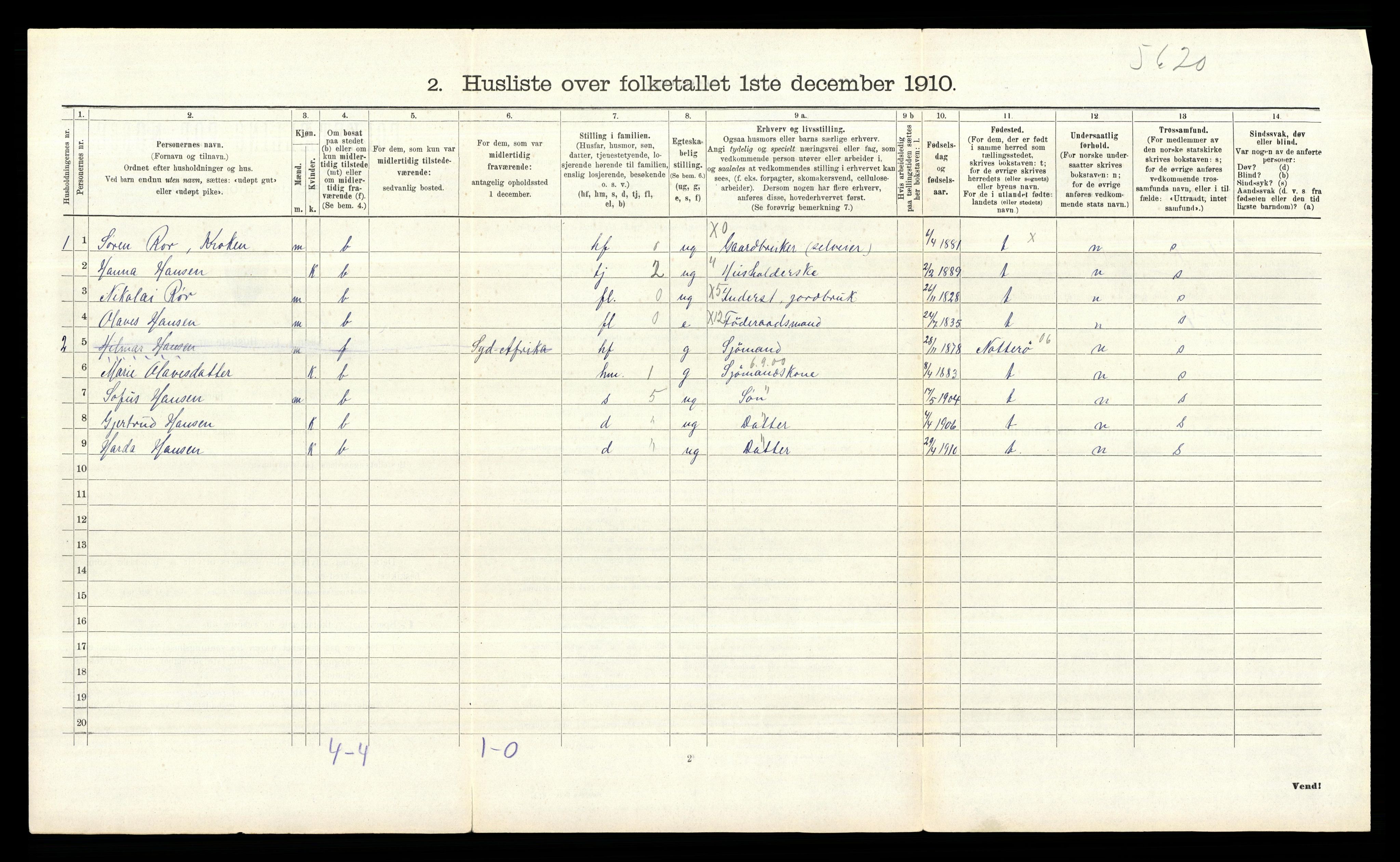 RA, 1910 census for Rygge, 1910, p. 449