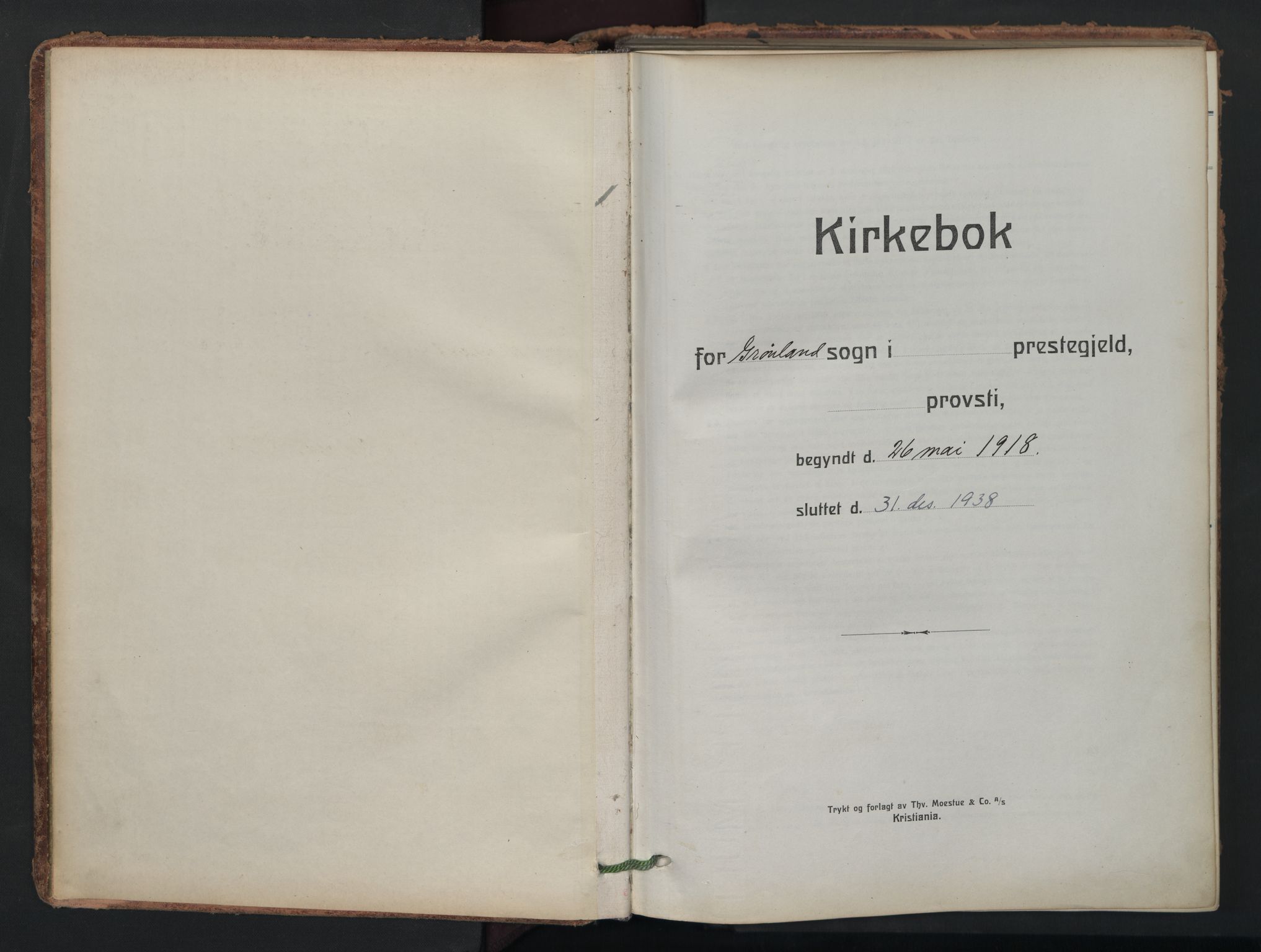 Grønland prestekontor Kirkebøker, SAO/A-10848/F/Fa/L0019: Parish register (official) no. 19, 1918-1938