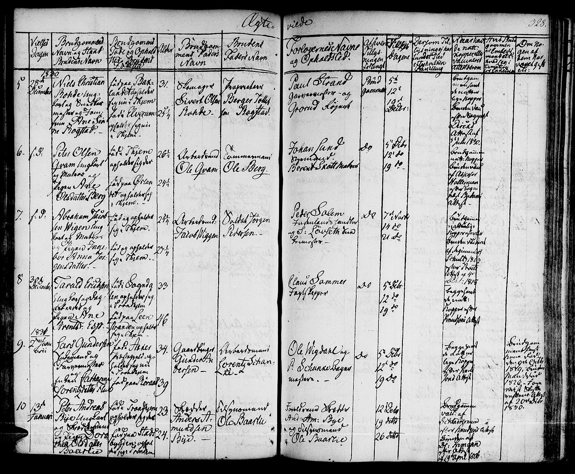 Ministerialprotokoller, klokkerbøker og fødselsregistre - Sør-Trøndelag, SAT/A-1456/601/L0045: Parish register (official) no. 601A13, 1821-1831, p. 328