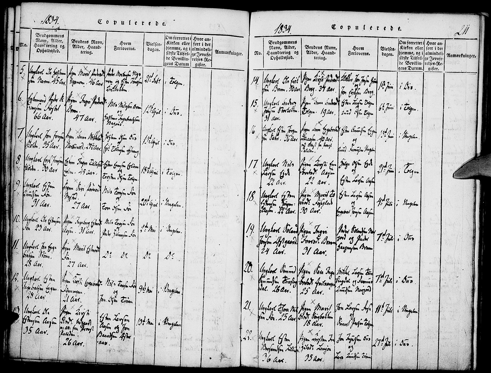 Tolga prestekontor, AV/SAH-PREST-062/K/L0004: Parish register (official) no. 4, 1815-1836, p. 211