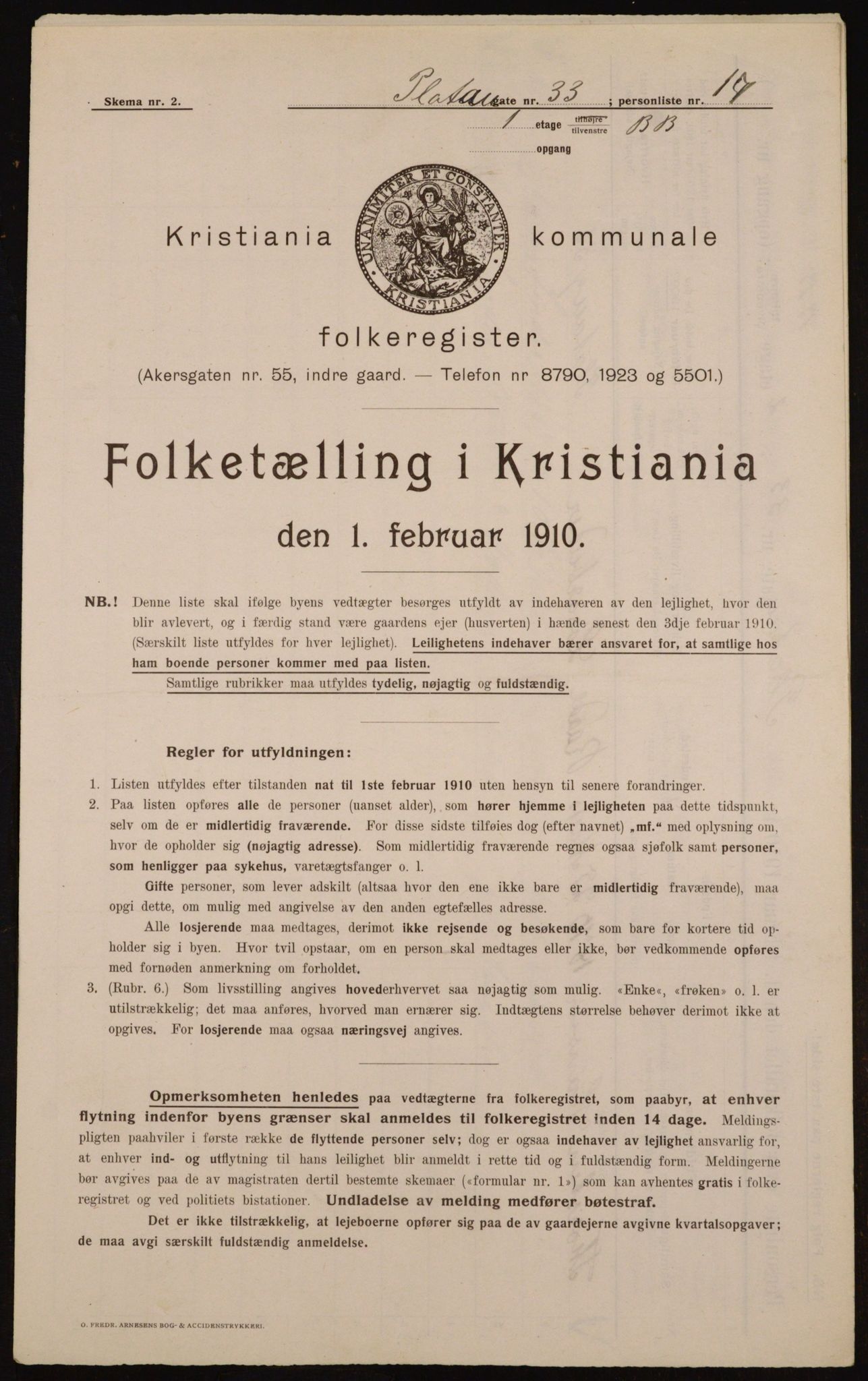 OBA, Municipal Census 1910 for Kristiania, 1910, p. 77565