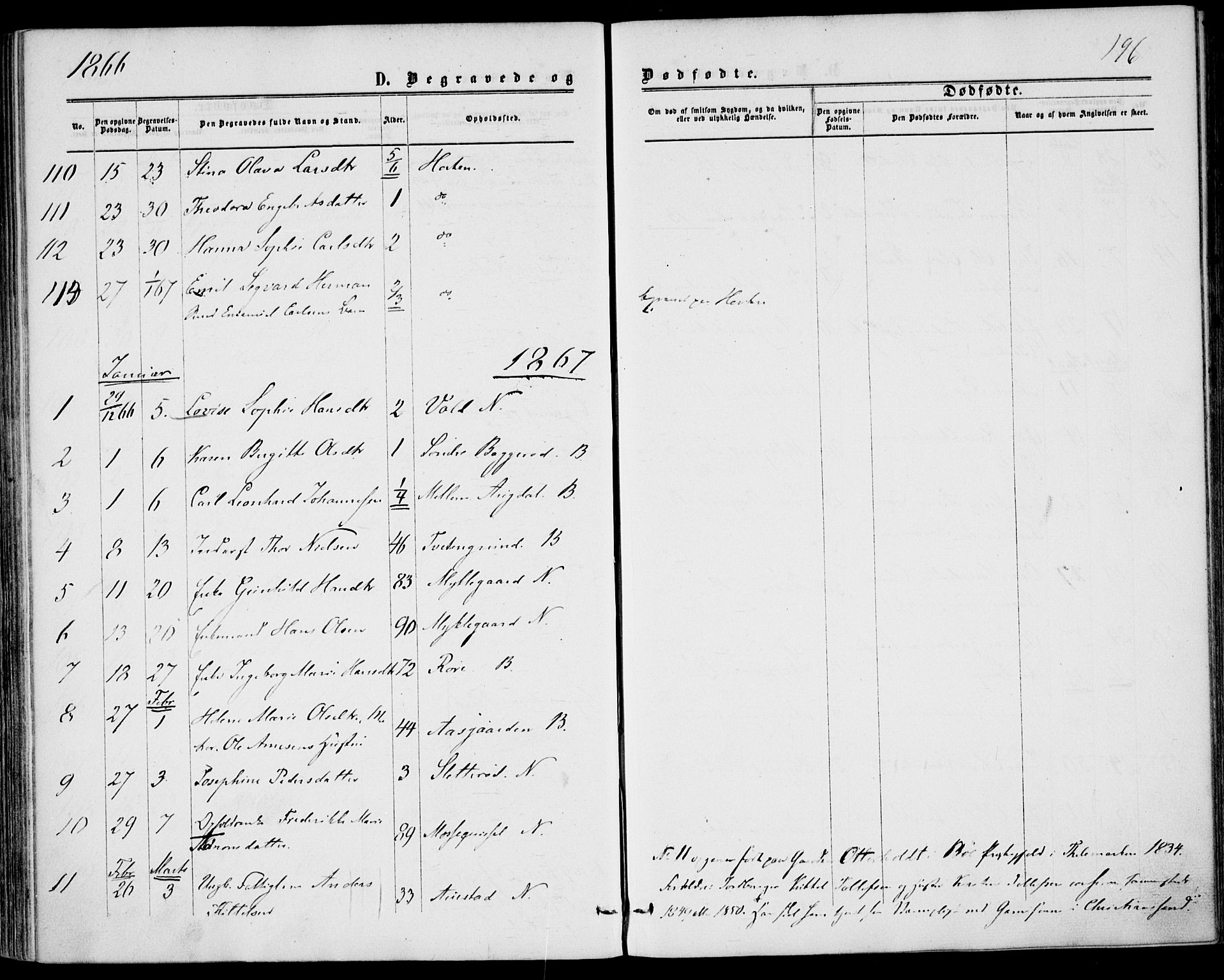 Borre kirkebøker, AV/SAKO-A-338/F/Fa/L0007: Parish register (official) no. I 7, 1862-1867, p. 196