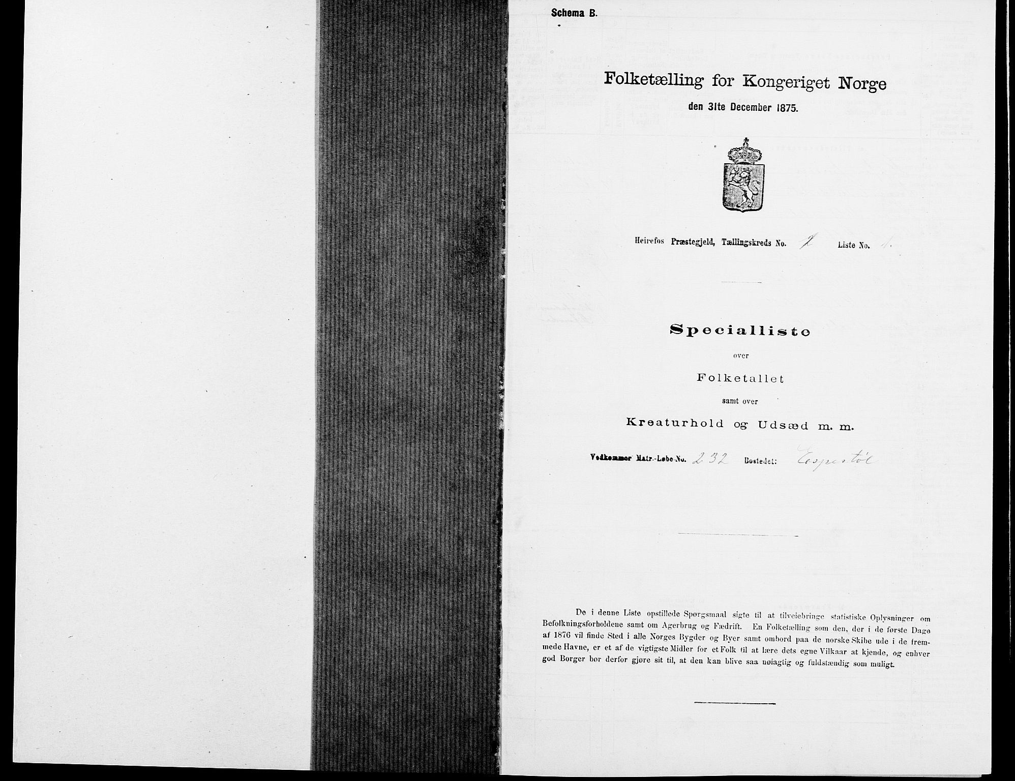 SAK, 1875 census for 0933P Herefoss, 1875, p. 19