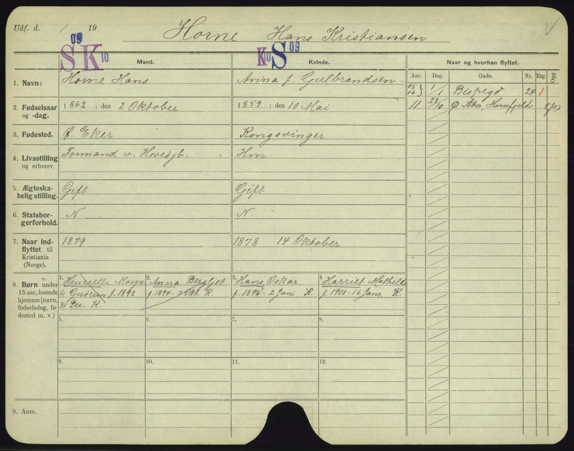 Oslo folkeregister, Registerkort, AV/SAO-A-11715/F/Fa/Fac/L0004: Menn, 1906-1914, p. 1000a