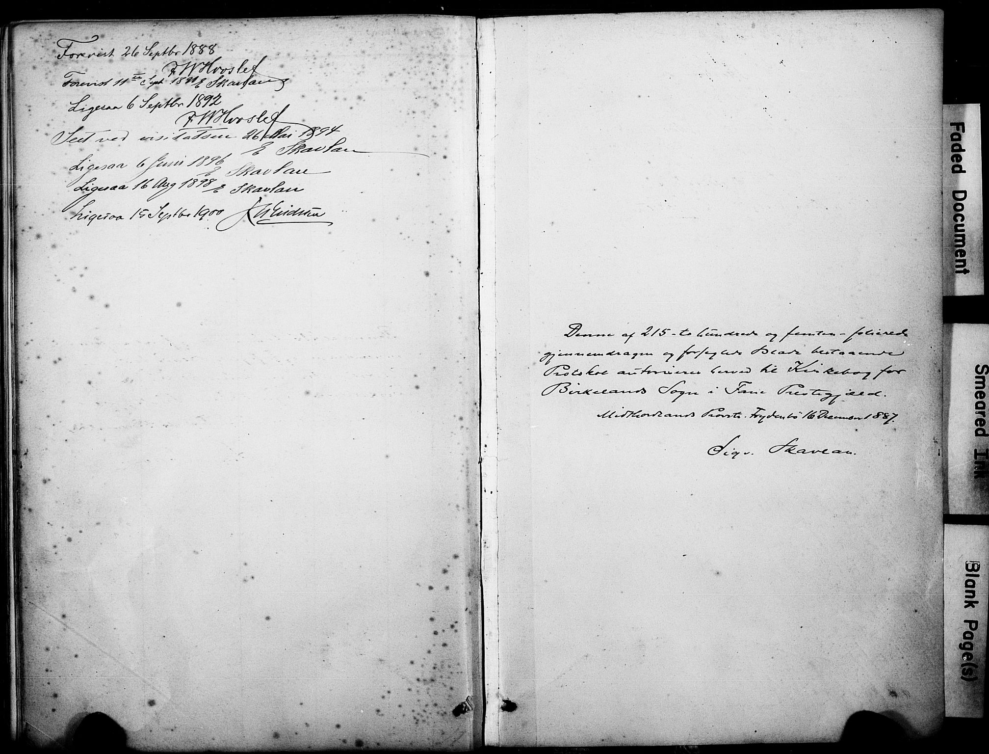 Fana Sokneprestembete, SAB/A-75101/H/Haa/Haai/L0002: Parish register (official) no. I 2, 1888-1899