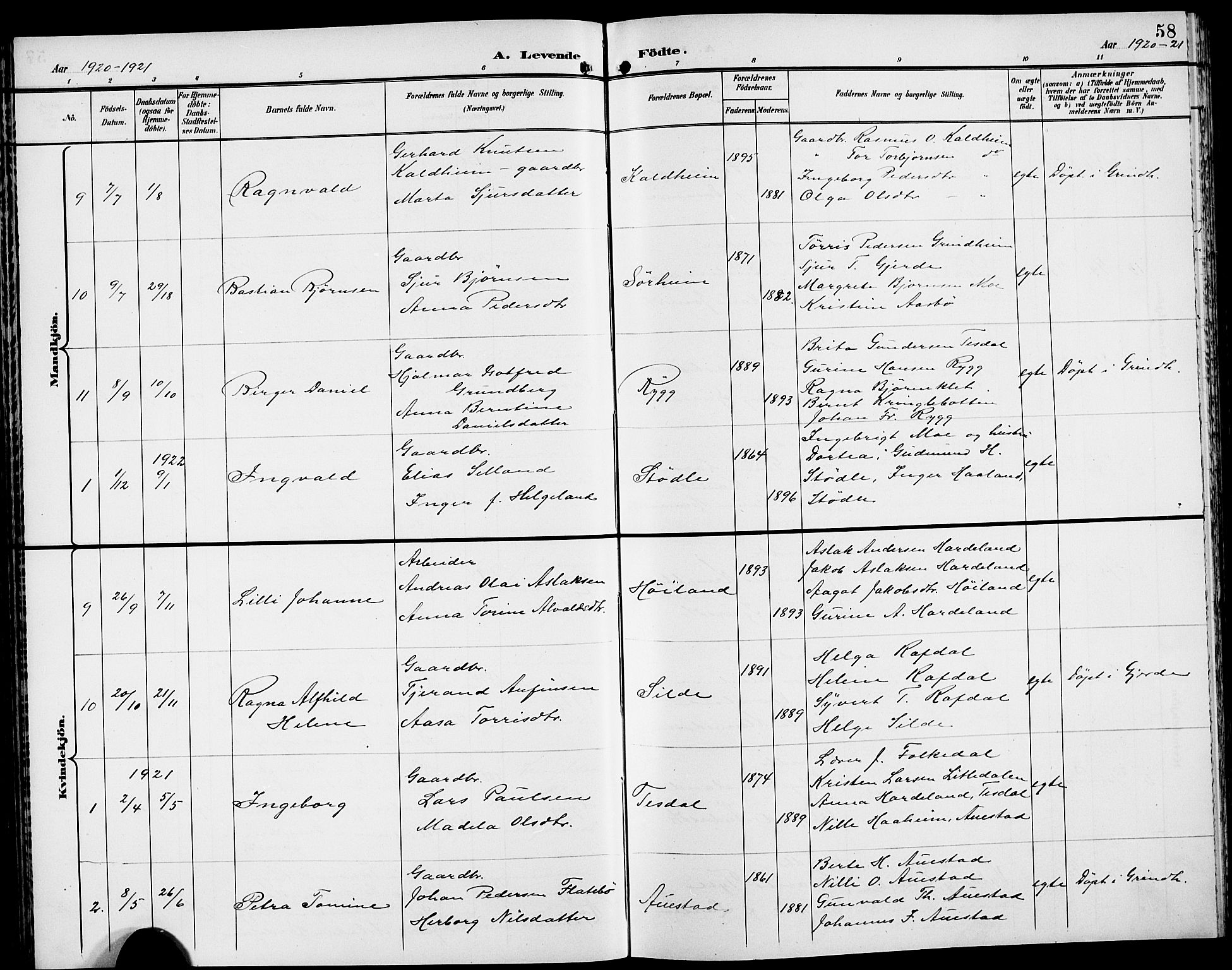 Etne sokneprestembete, SAB/A-75001/H/Hab: Parish register (copy) no. A 6, 1897-1924, p. 58