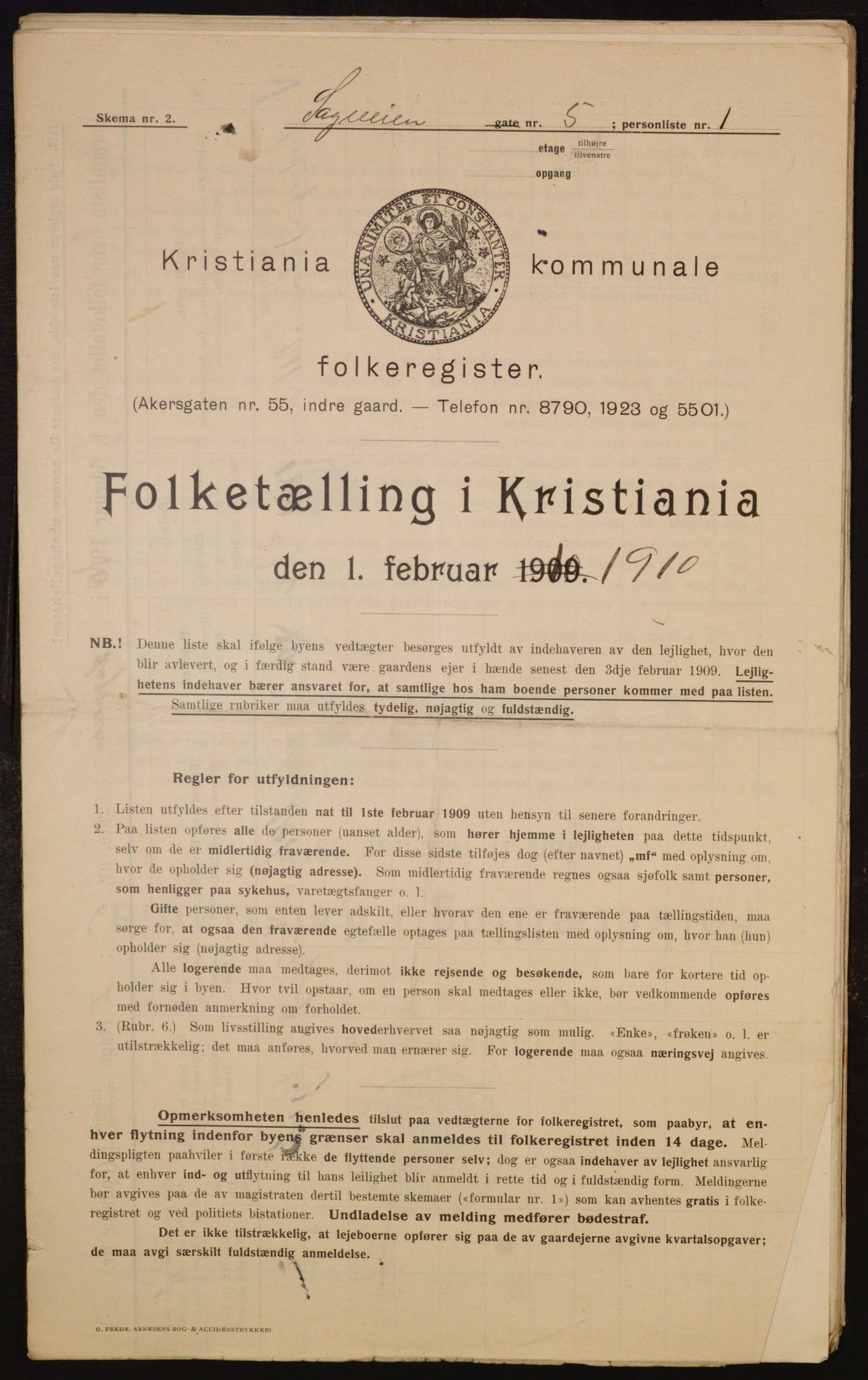 OBA, Municipal Census 1910 for Kristiania, 1910, p. 82730