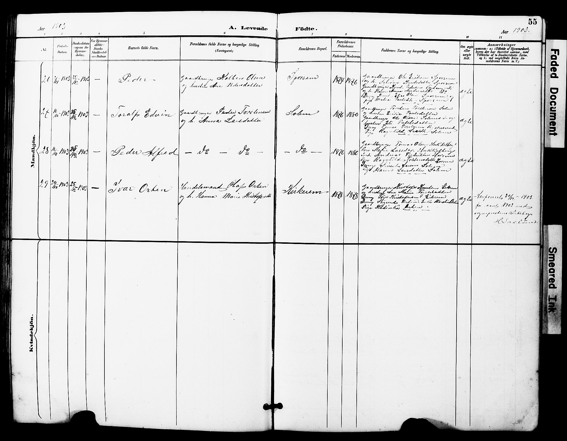 Ministerialprotokoller, klokkerbøker og fødselsregistre - Møre og Romsdal, AV/SAT-A-1454/560/L0725: Parish register (copy) no. 560C02, 1895-1930, p. 55