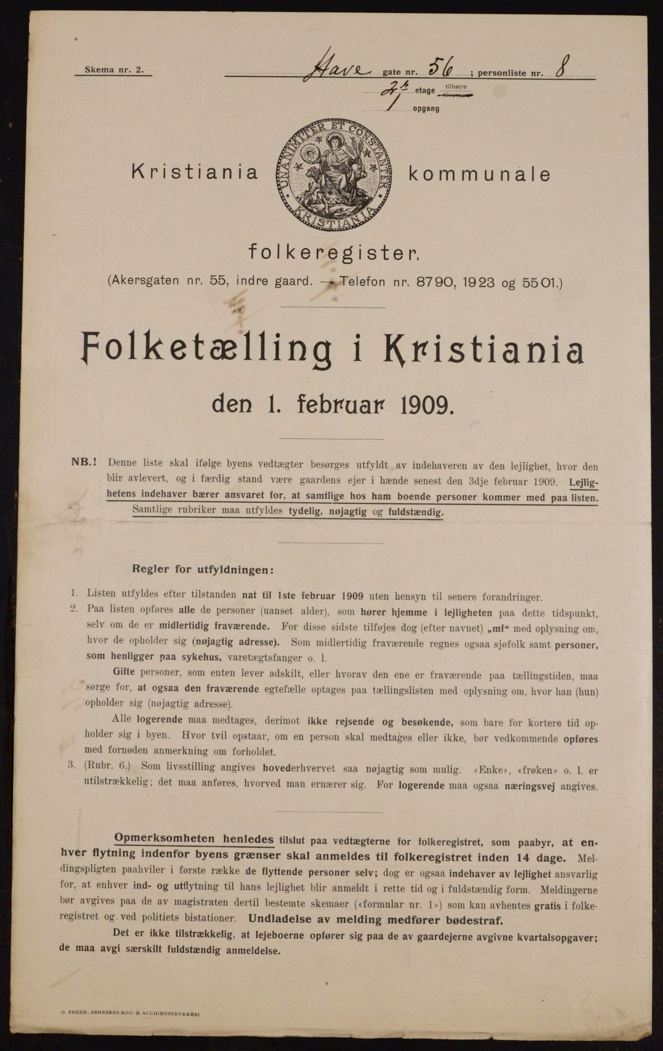 OBA, Municipal Census 1909 for Kristiania, 1909, p. 30888