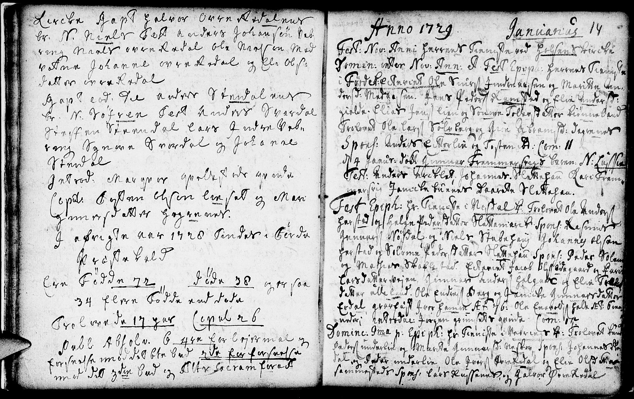 Førde sokneprestembete, SAB/A-79901/H/Haa/Haaa/L0002: Parish register (official) no. A 2, 1728-1748, p. 14