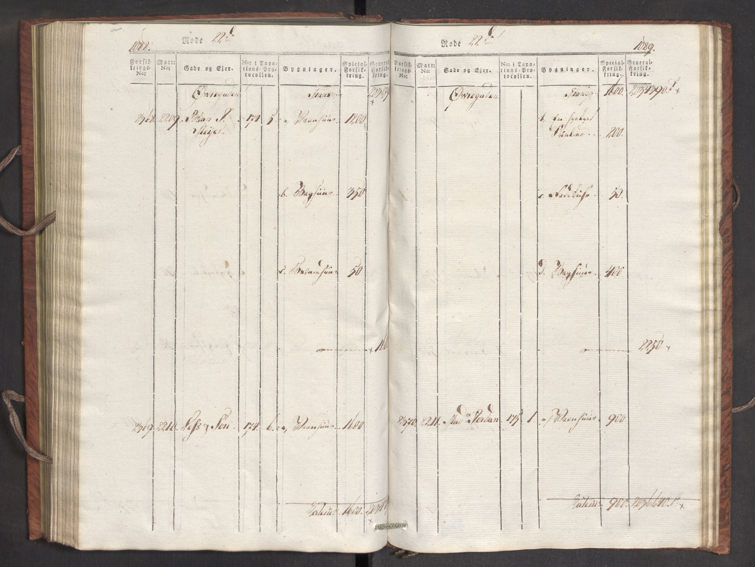 Kommersekollegiet, Brannforsikringskontoret 1767-1814, AV/RA-EA-5458/F/Fa/L0007/0002: Bergen / Branntakstprotokoll, 1807-1817, p. 1088-1089