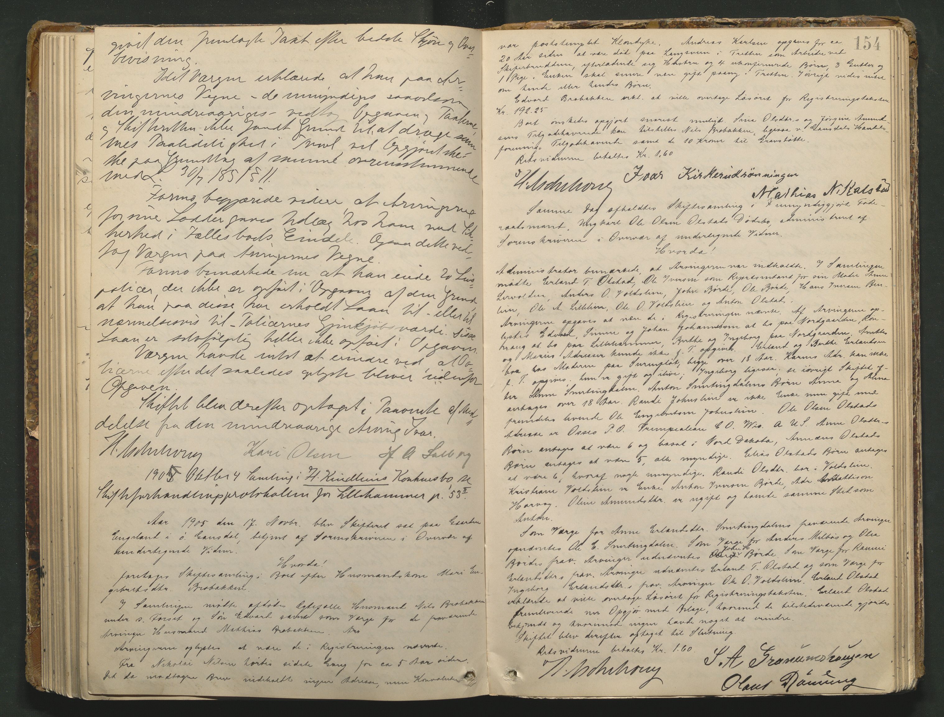 Sør-Gudbrandsdal tingrett, AV/SAH-TING-004/J/Ja/Jad/L0001: Skifteforhandlingsprotokoll - Fåberg og Gausdal, 1899-1911, p. 153b-154a